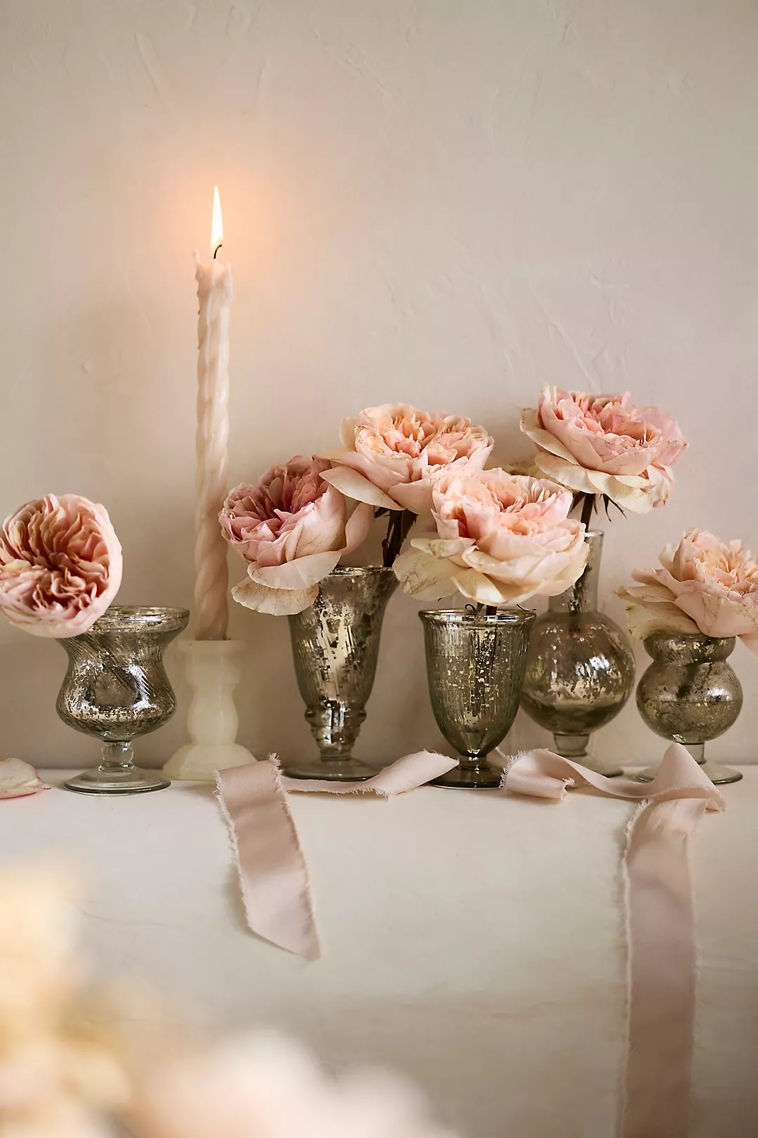 Metallic Glass Bud Vases, Set of 5