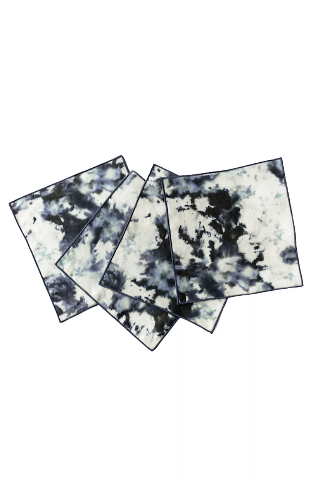 Goldie Home Linen Marble Print Cocktail Napkins, Set of 4
