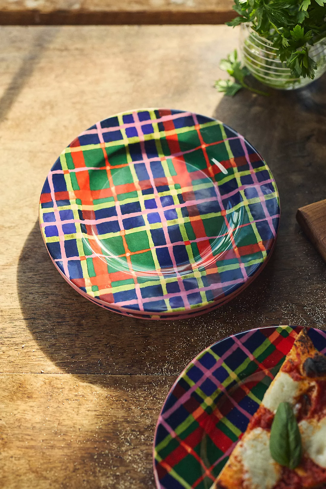 Tartan Stoneware Dessert Plate