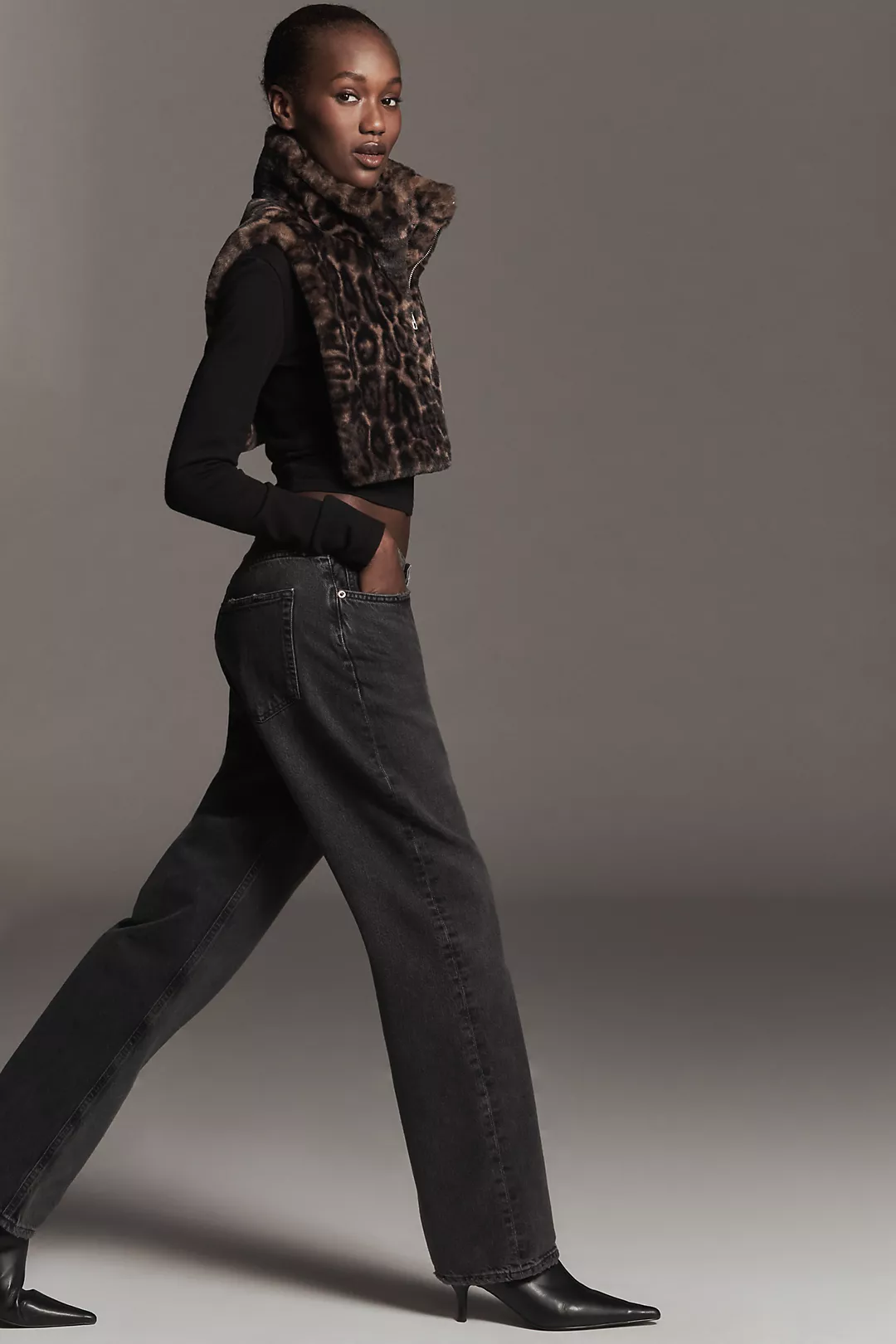 APPARIS Faux-Fur Leopard Dickey