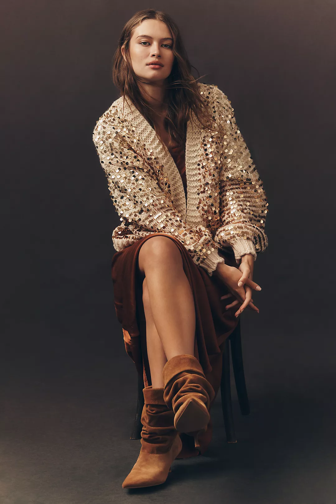 By Anthropologie Sequin Cardigan Sweater