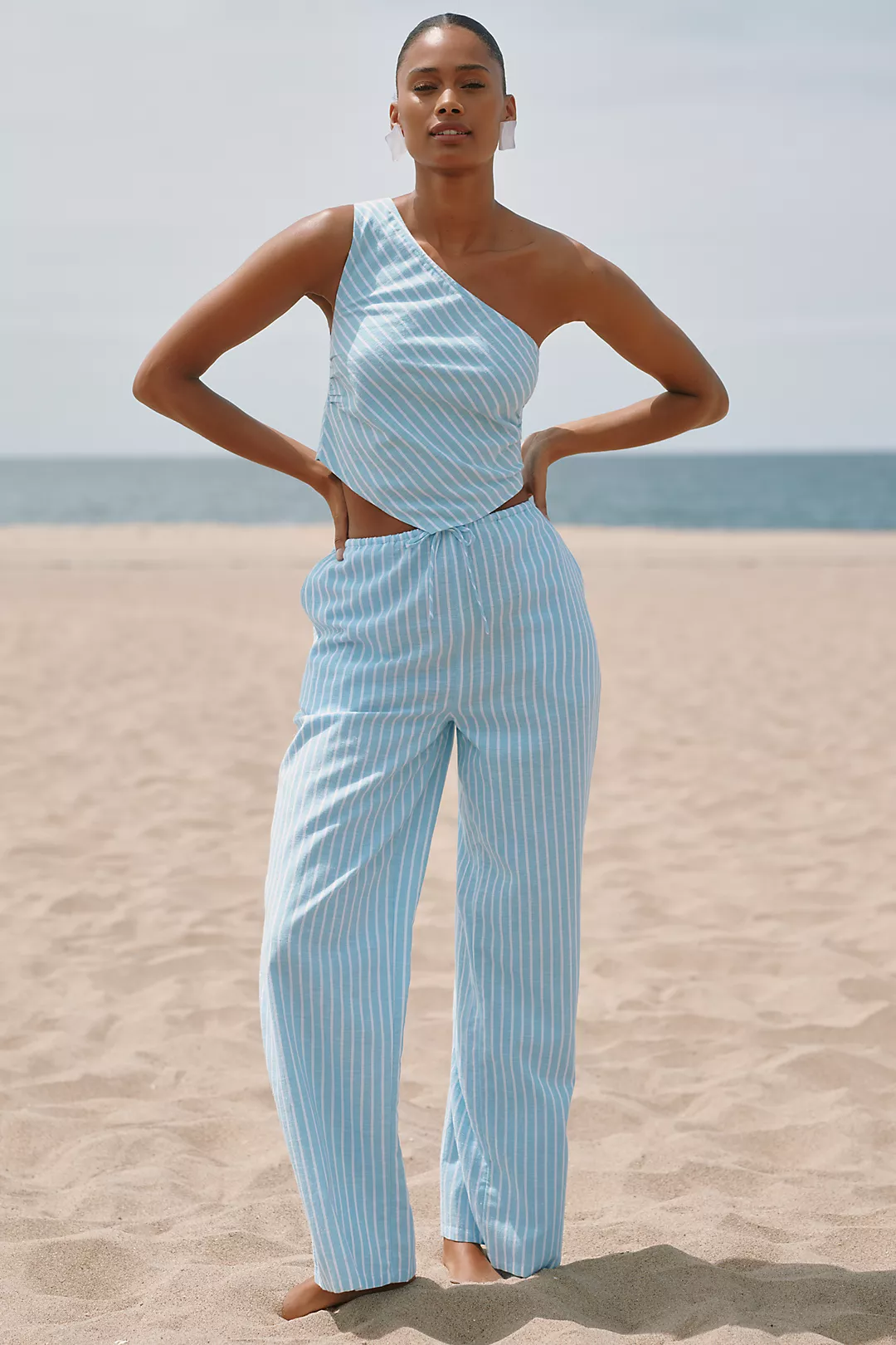 LSPACE Corey Linen Blend Mid-Rise Wide-Leg Pants