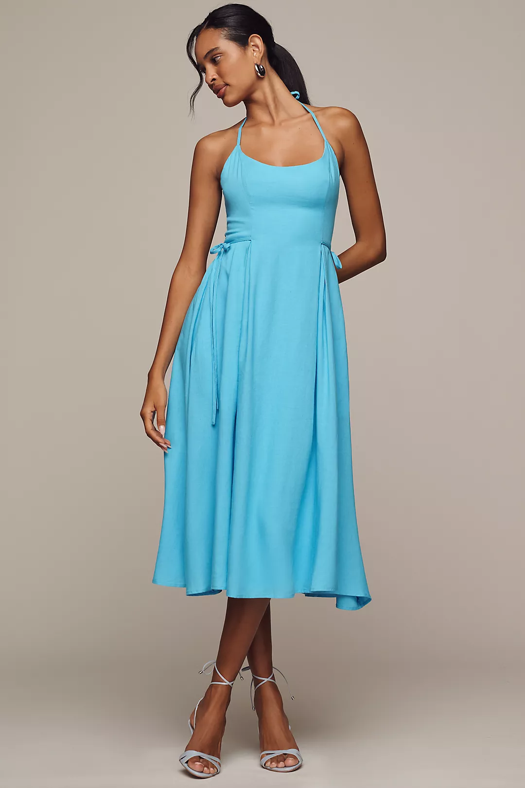 Hutch Bambi Linen Blend Sleeveless Scoop-Neck Midi Dress