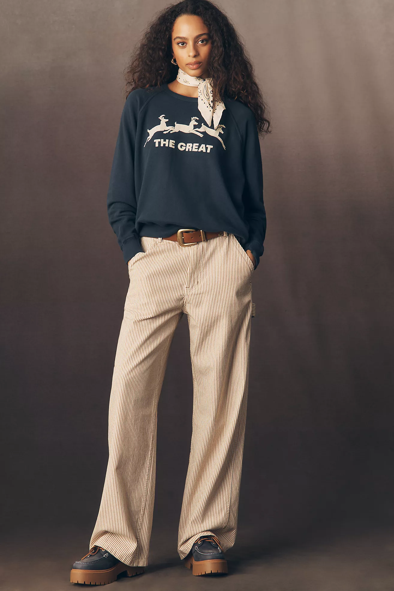 THE GREAT. Reindeer Graphic Sweatshirt