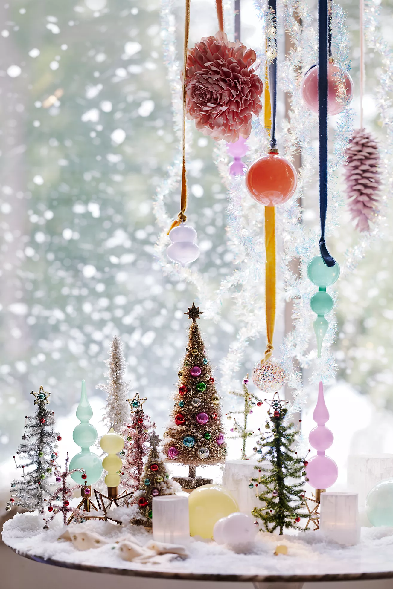 Finial Glass Ornaments, Set of 4