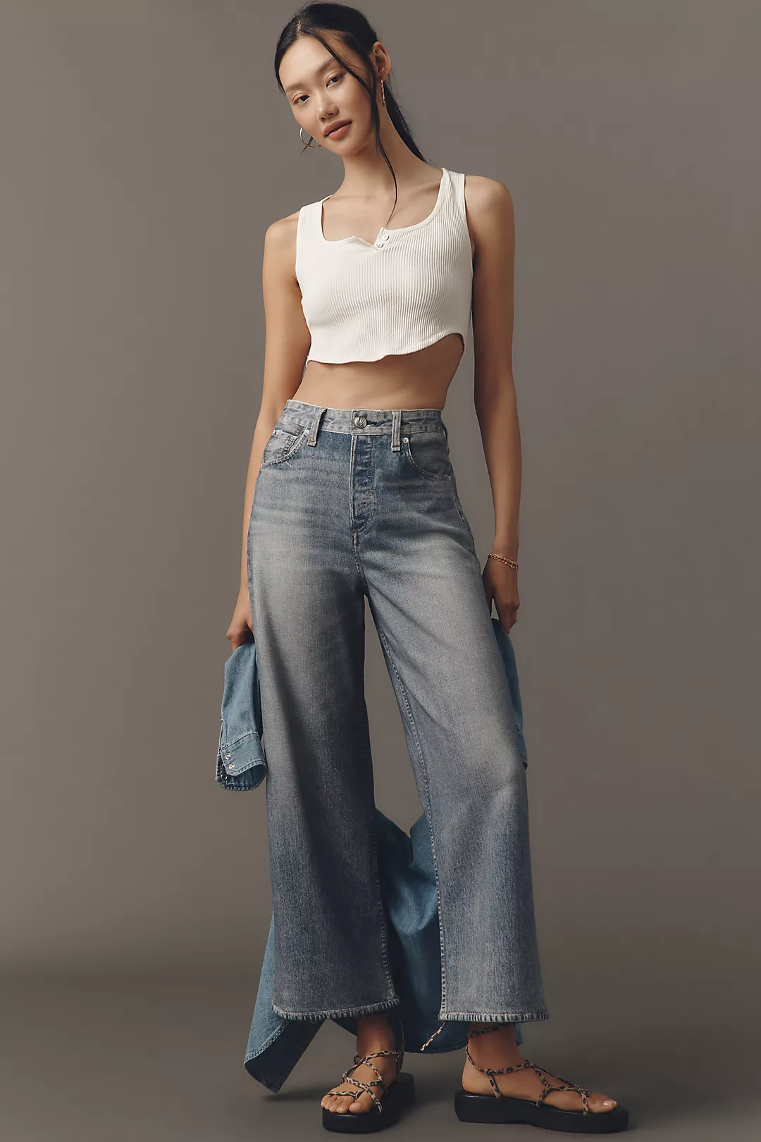 rag & bone Miramar Andi High-Rise Crop Wide-Leg Jeans