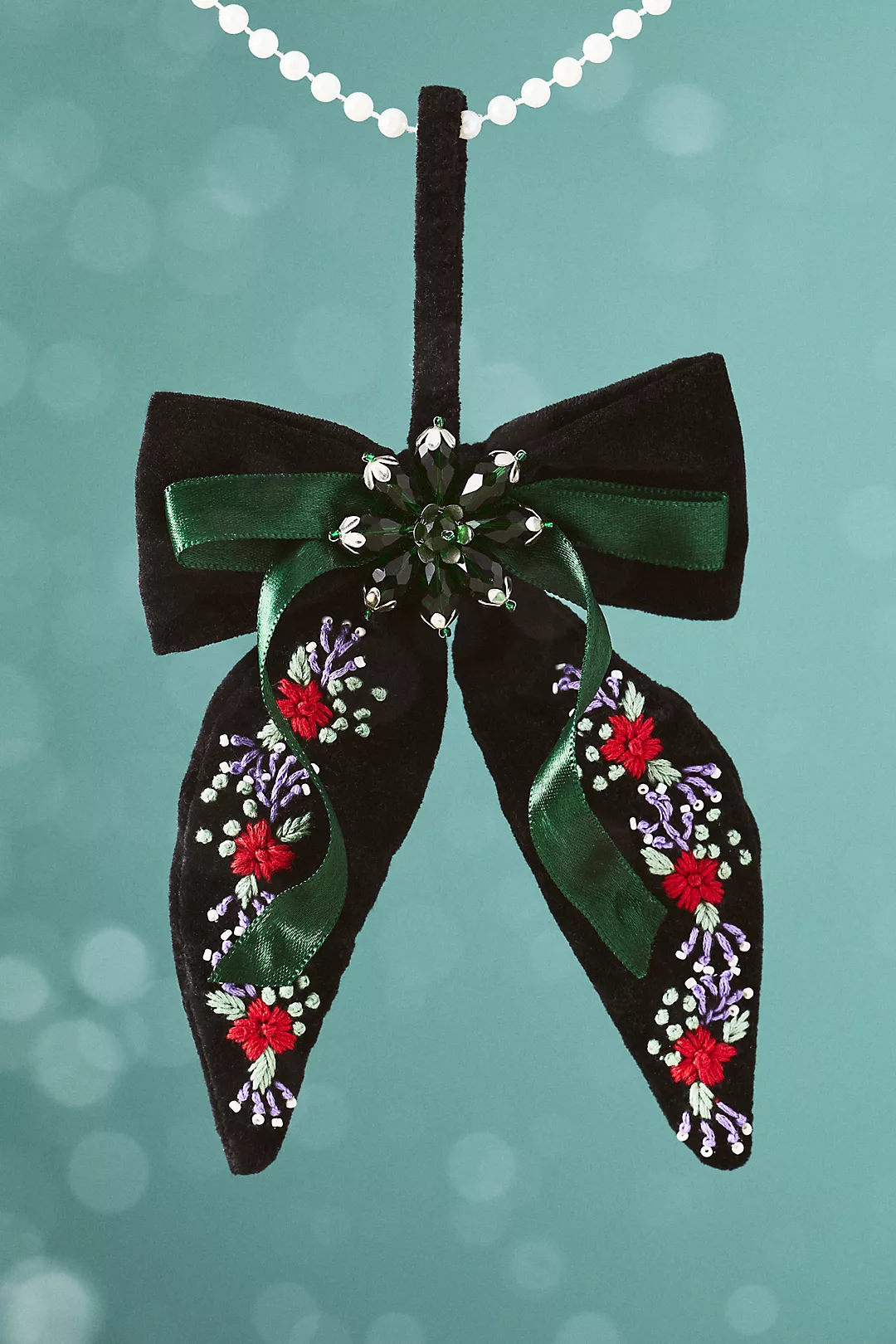 Gigi Embroidered Velvet Bow Ornament