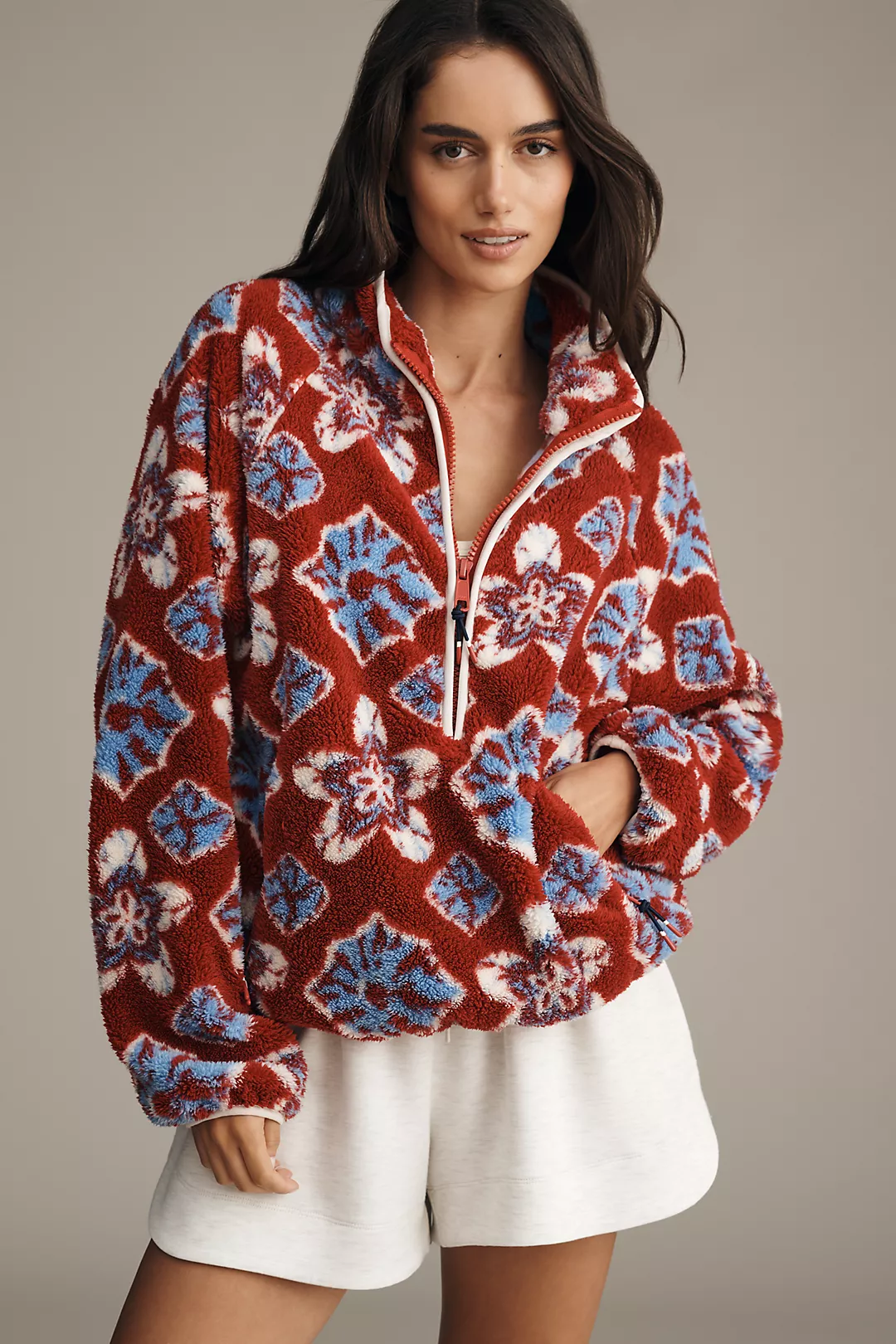 The Upside x Anthropologie Harlow Half-Zip Fleece Pullover
