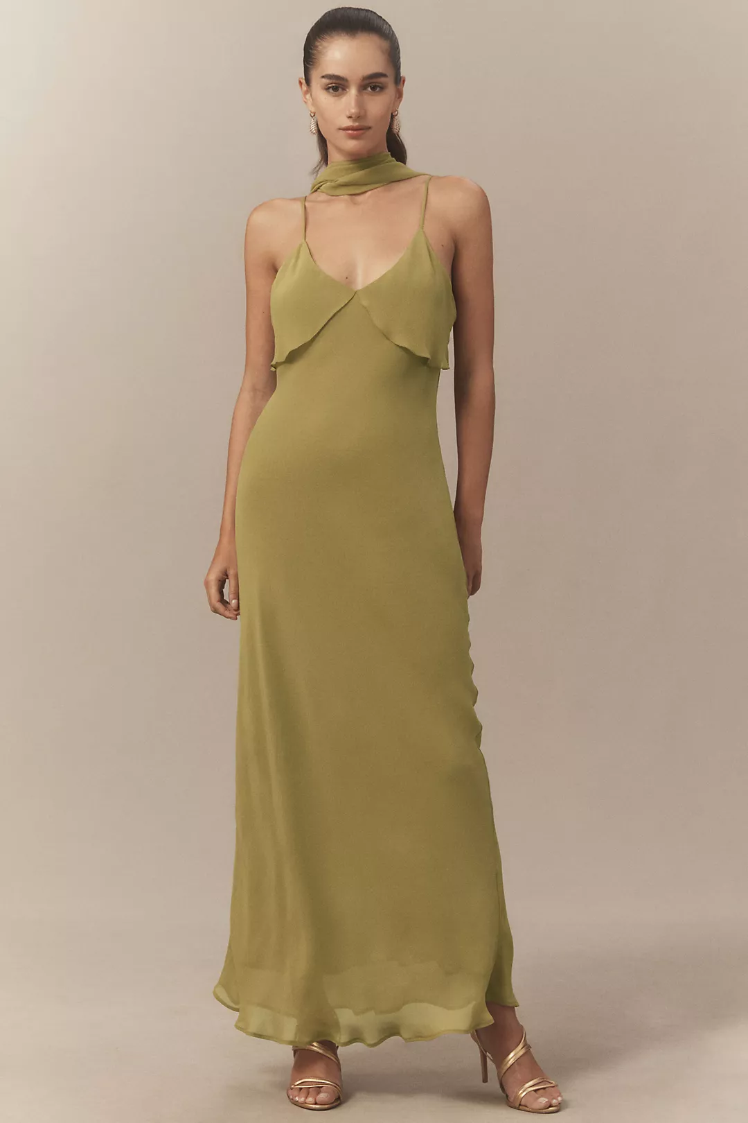 BHLDN Scarf Detail Slip Maxi Dress
