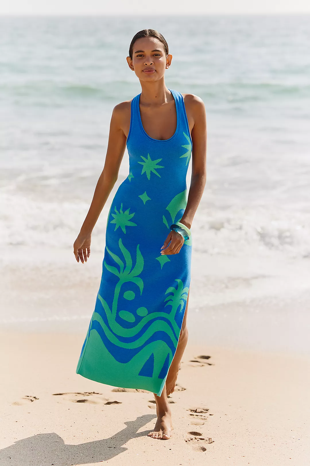 Daniella Manini x Celandine Jacquard-Knit Sweater Dress