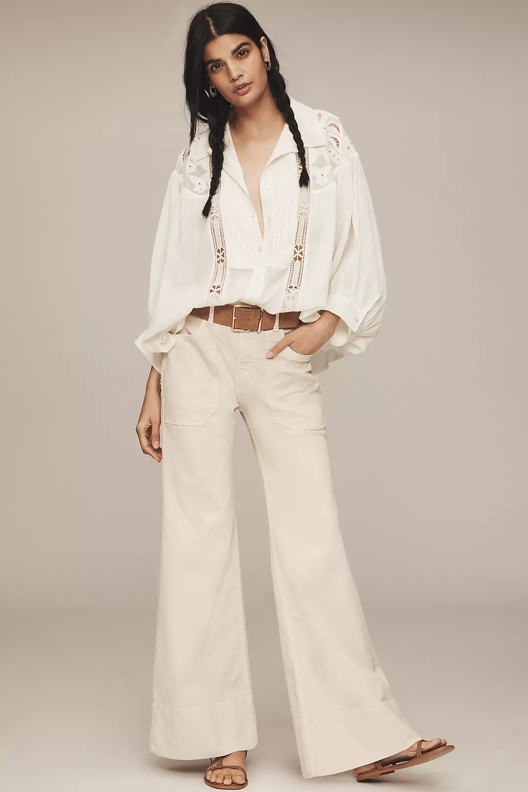 The Rylan Relaxed High-Rise Flare Pants by Pilcro