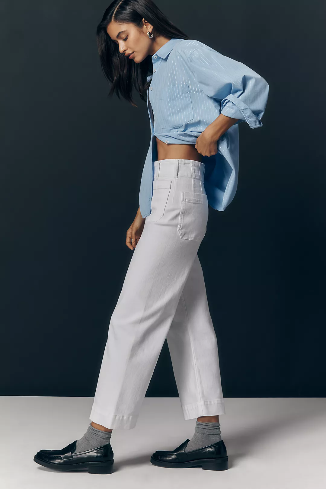 The Colette Crop Wide-Leg Jeans by Maeve