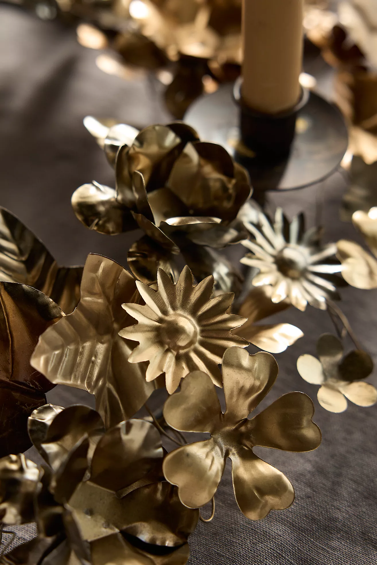 Floral Iron Wreath Candelabra