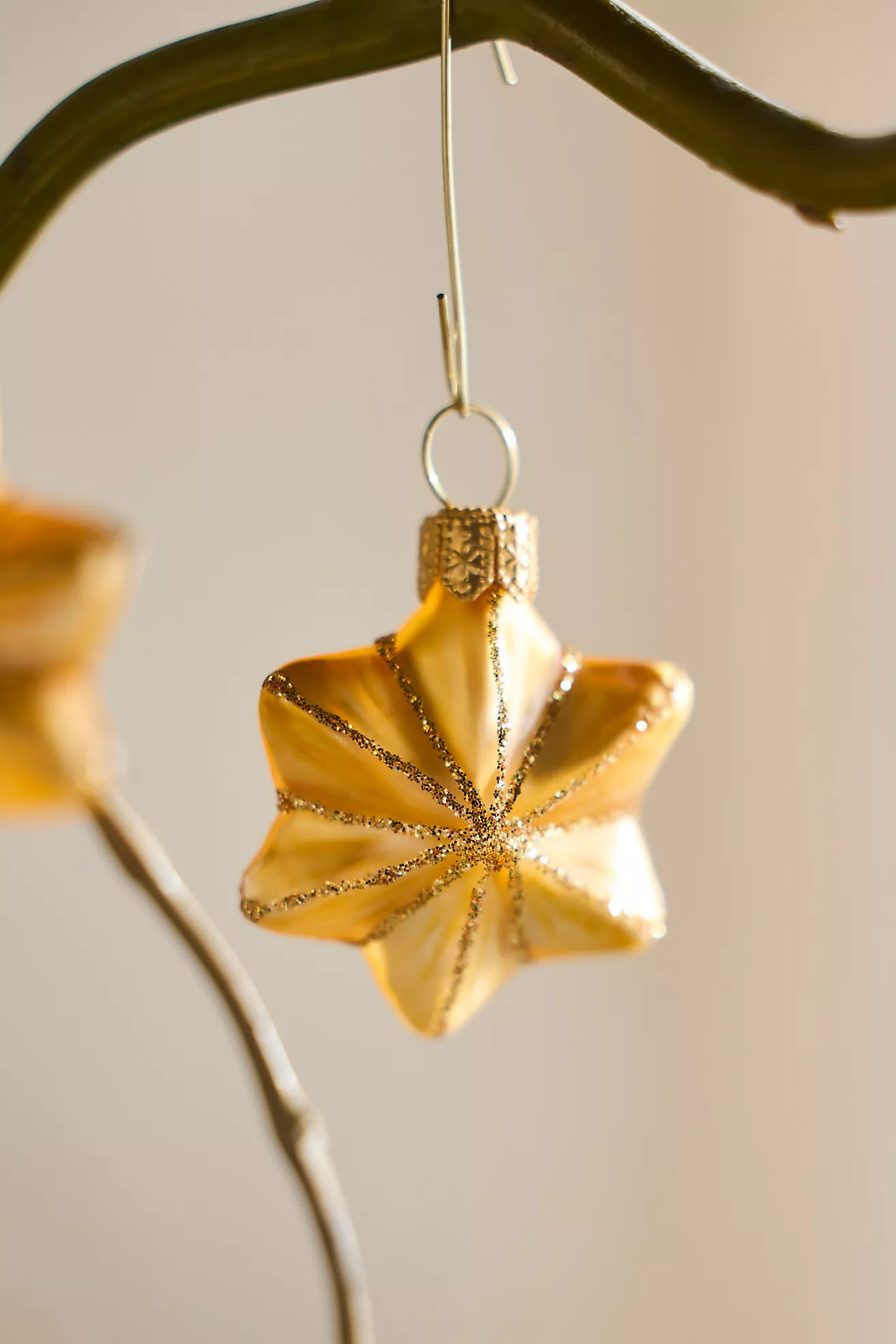 Miniature Faceted Star Glass Ornaments, Set of 12