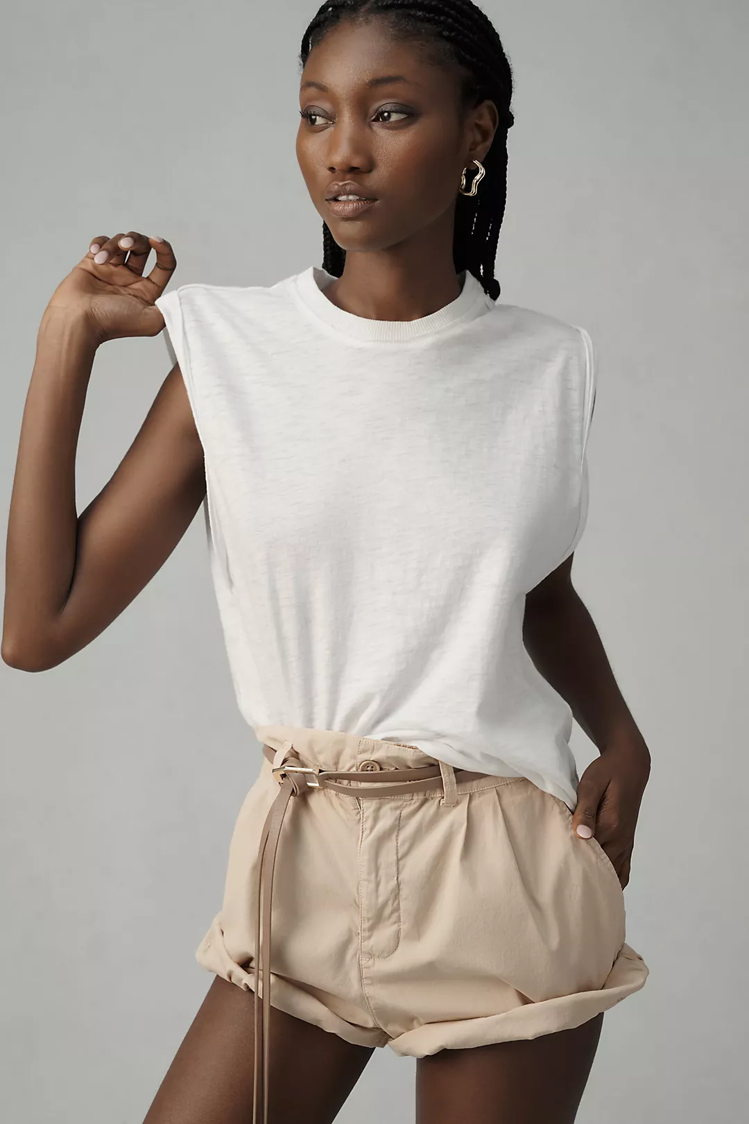 The Vinnie Cotton-Slub Crew-Neck Muscle Tee by Pilcro