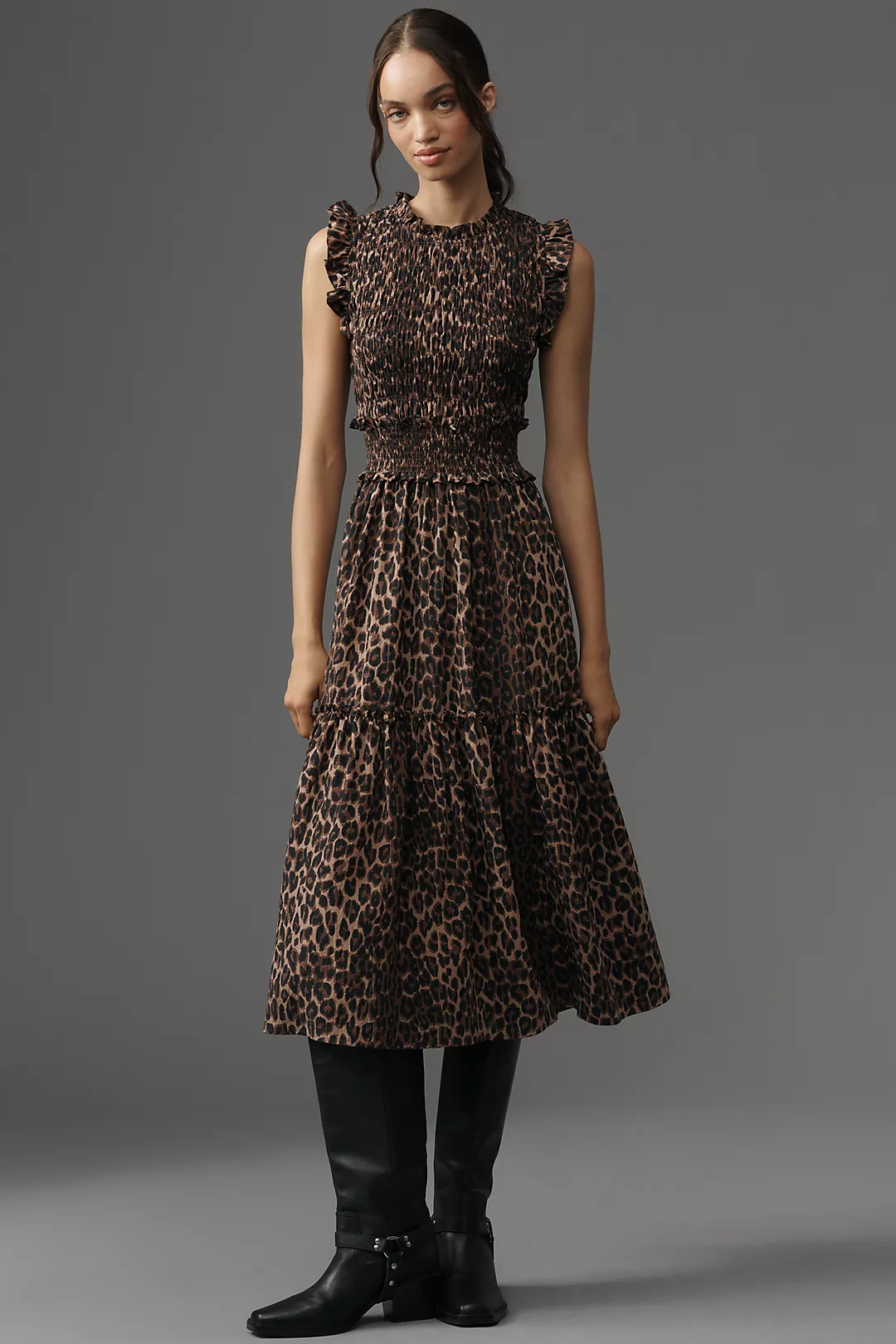 Rails Vivier Sleeveless Smocked Midi Dress