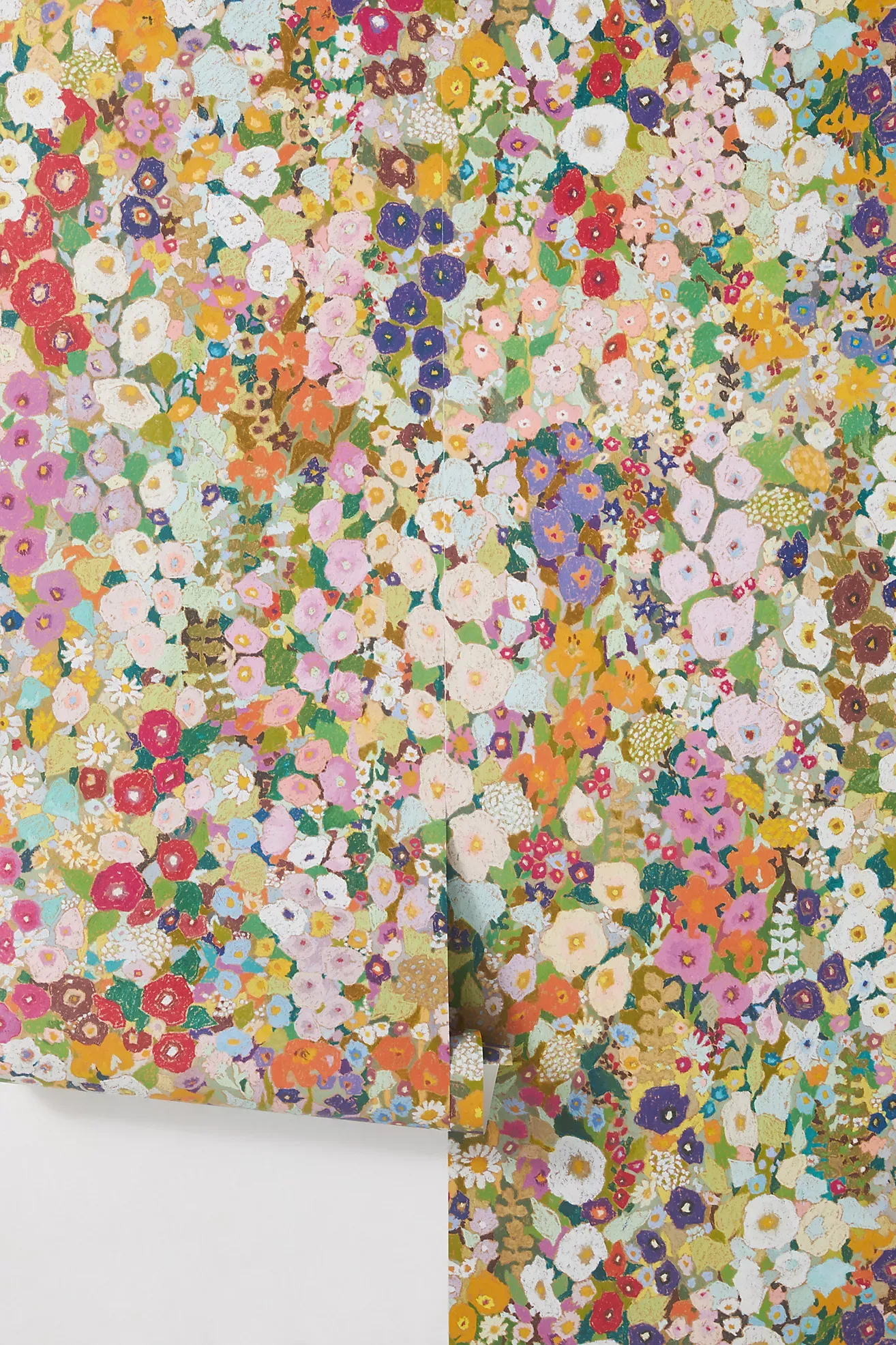 House of Hackney Hollyhocks Small Print Floral Spring Wallpaper