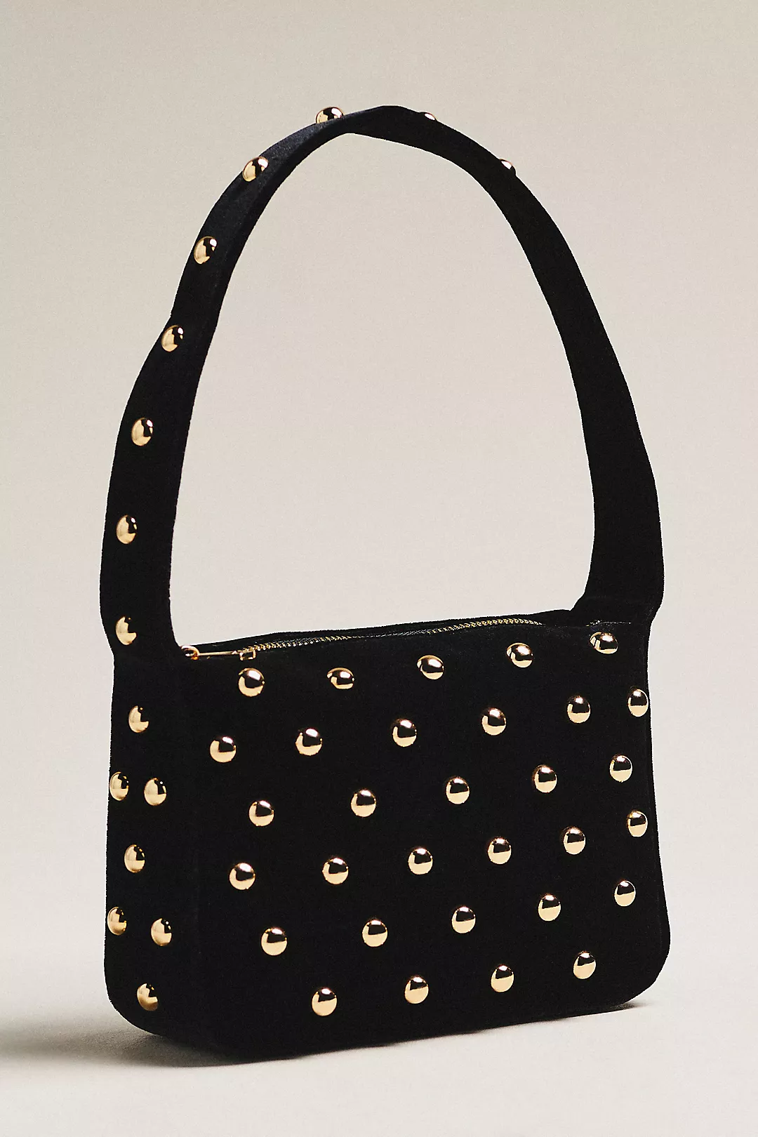 By Anthropologie Studded Velvet Shoulder Bag
