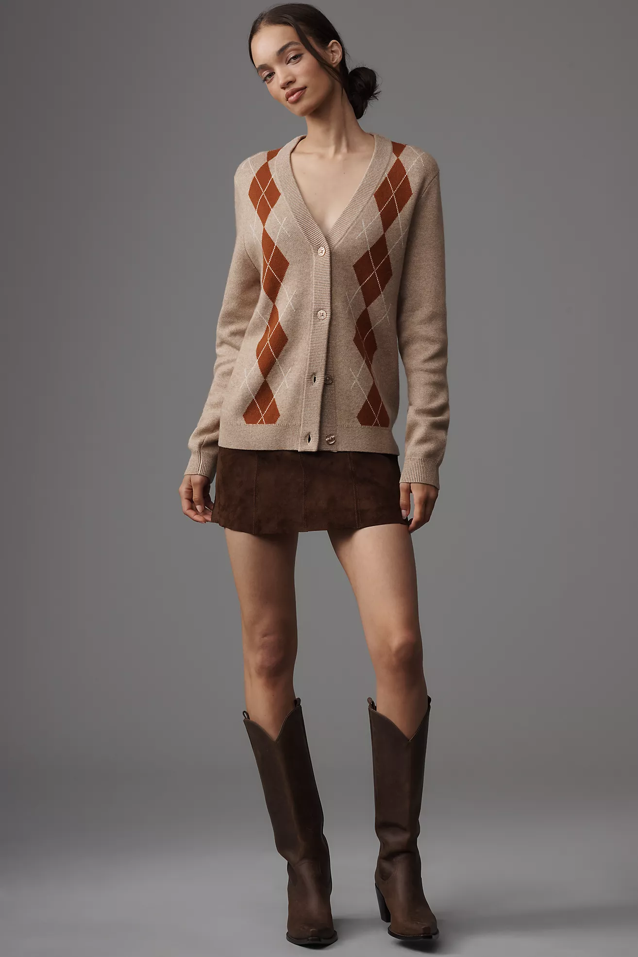 KULE Deane Long-Sleeve V-Neck Wool-Blend Cardigan Sweater