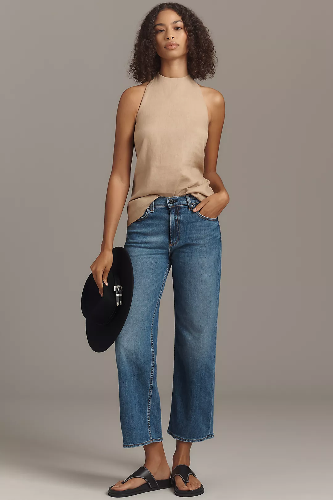 ASKK NY Mid-Rise Crop Wide-Leg Jeans