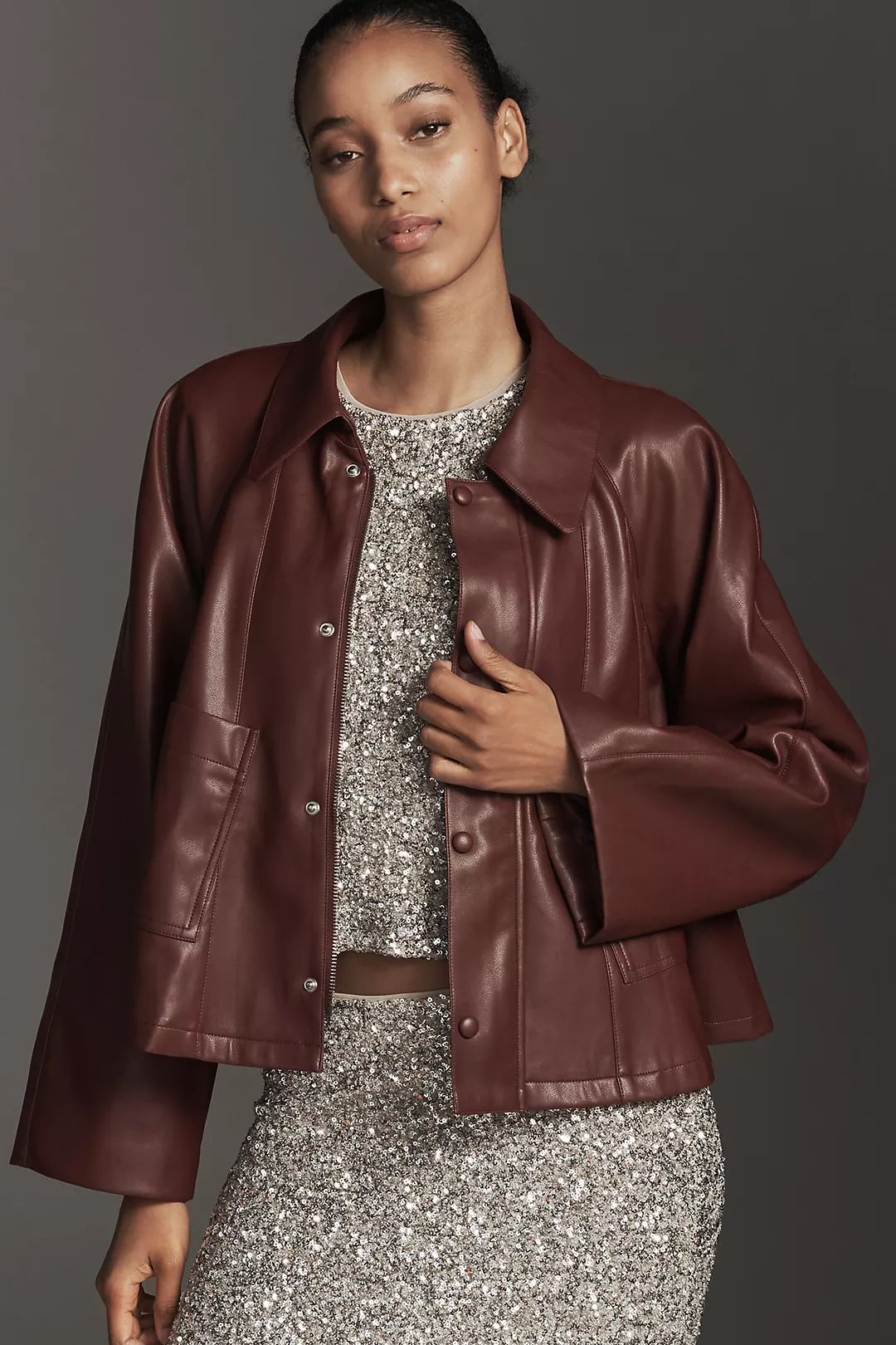 MABLE Swingy Faux Leather Jacket