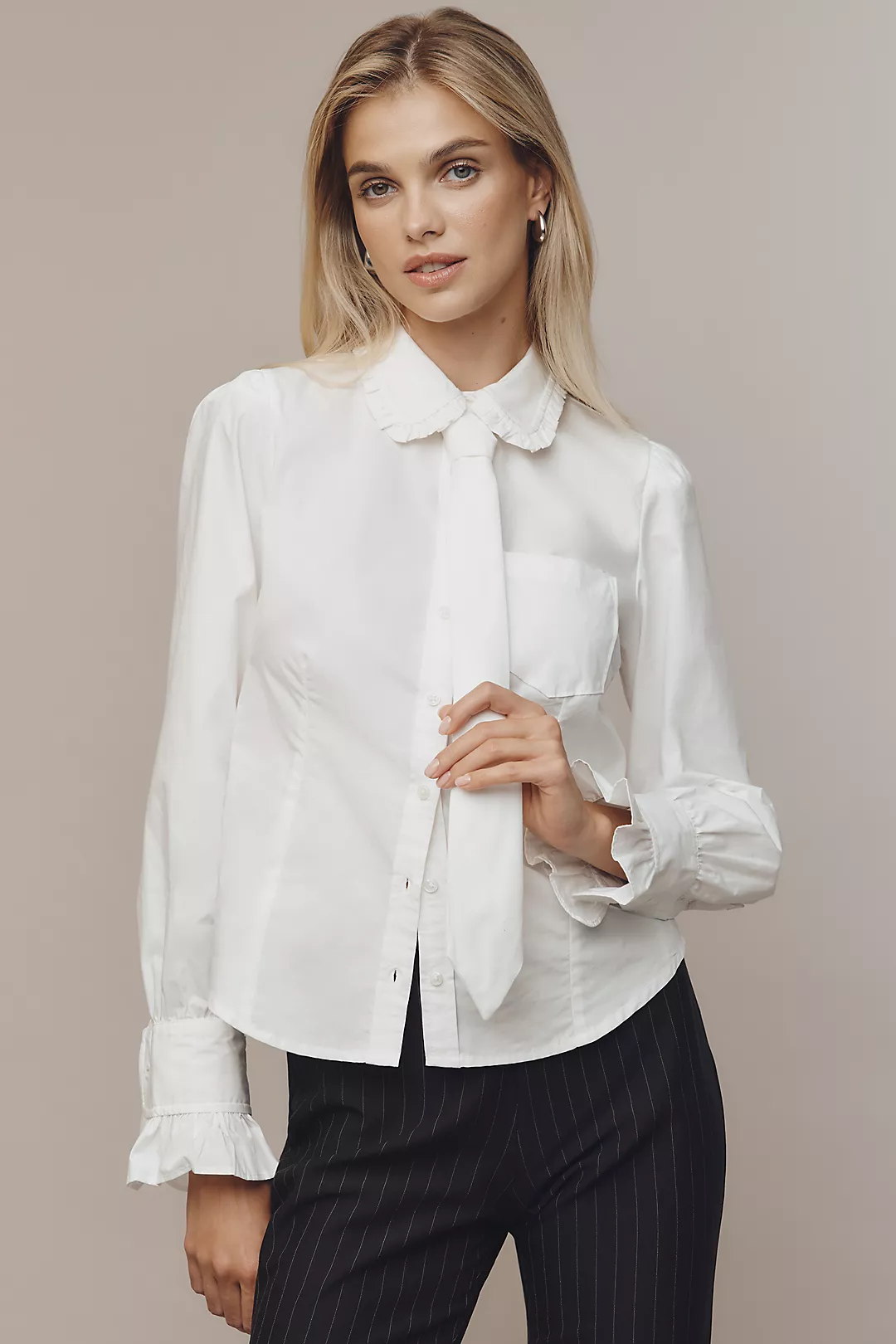 Maeve Necktie Oxford Buttondown Shirt