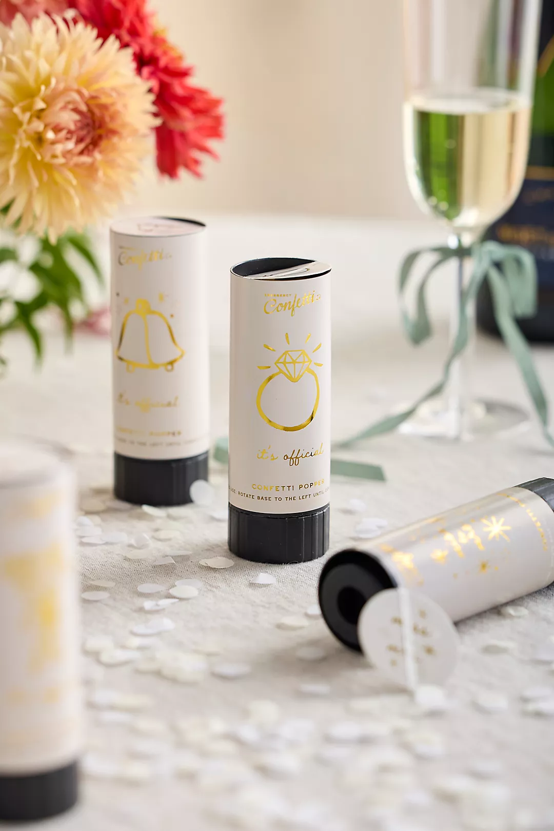 Bridal Confetti Poppers, Set of 6