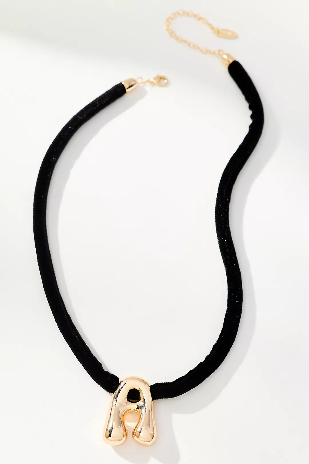 Corded Bubble Letter Monogram Necklace