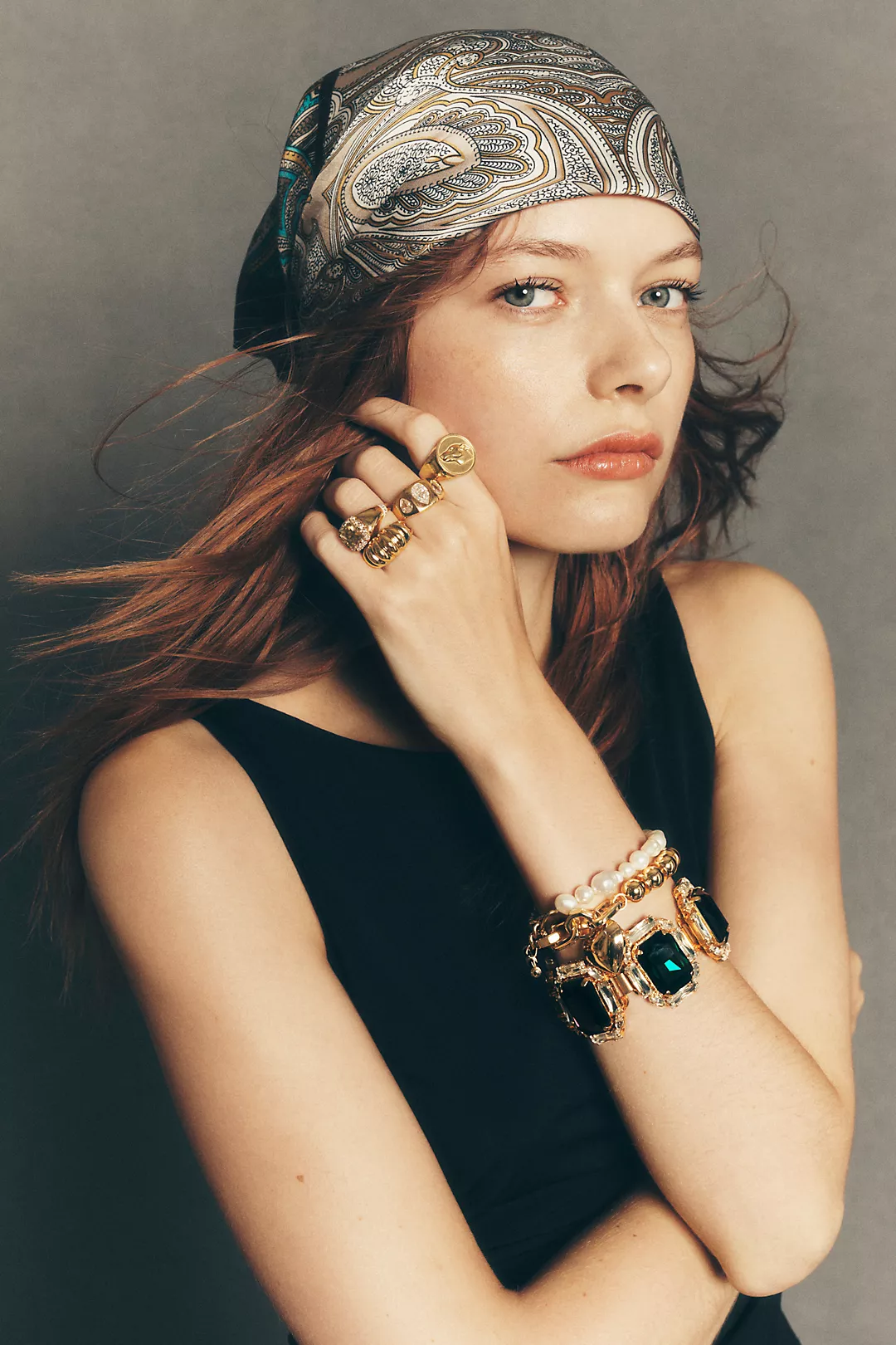 Printed Hair Scarves, Set of 2