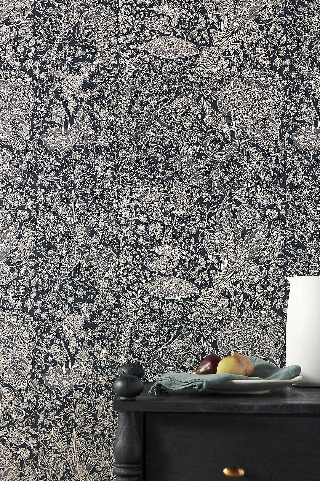 MINDTHEGAP Sarkozi Embroidery Floral Herbal Wallpaper