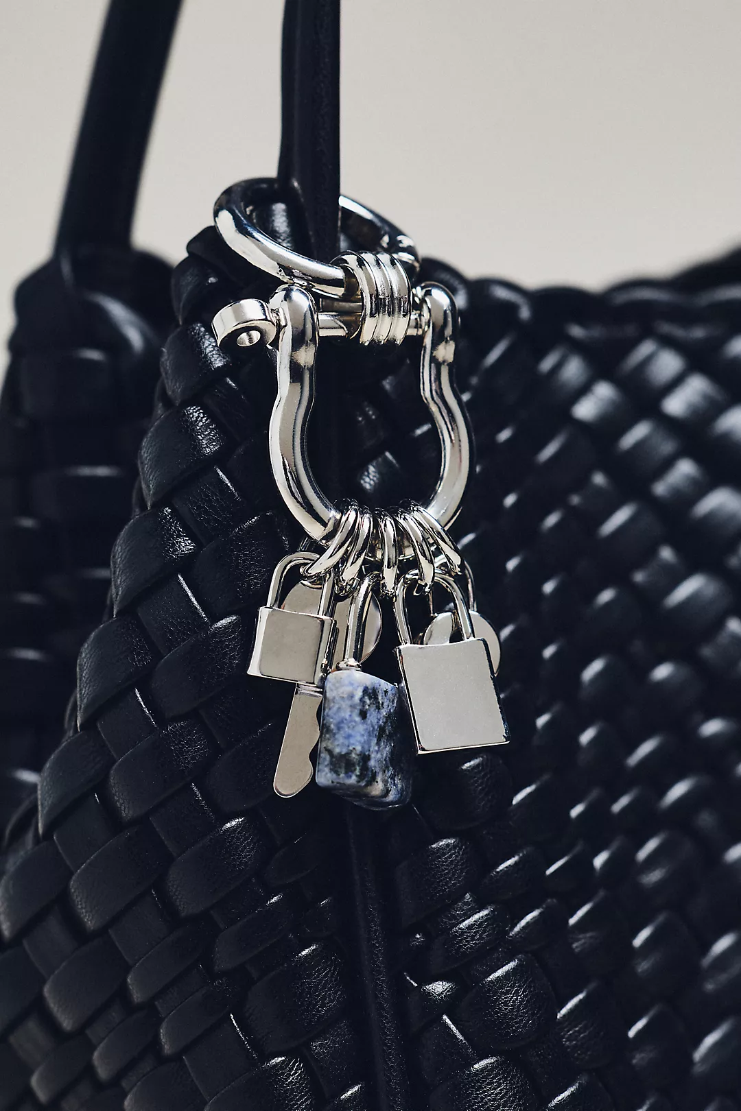 Metal Lock Cluster Bag Charm