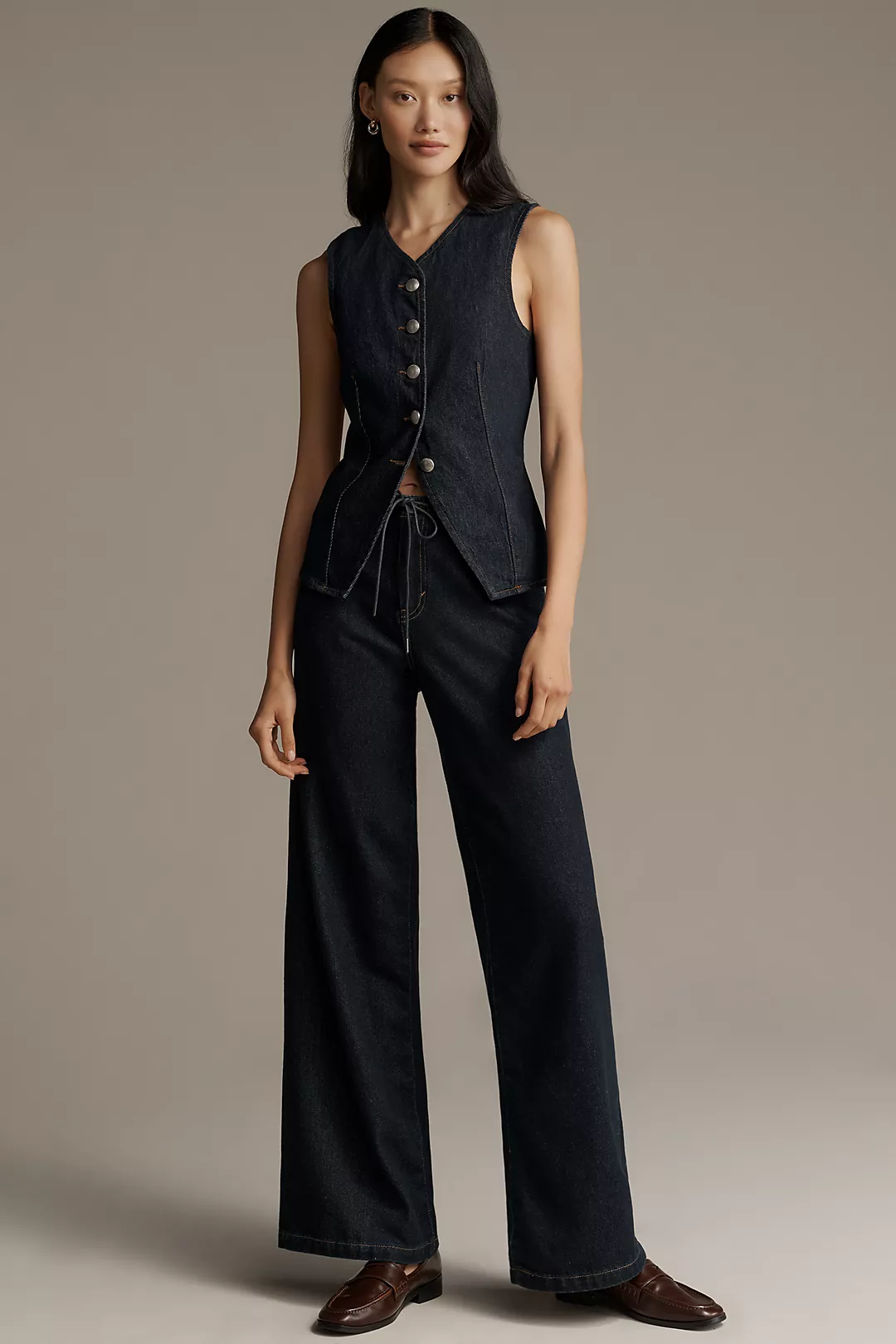 Habitual Jade High-Rise Wide-Leg Drawstring Jeans