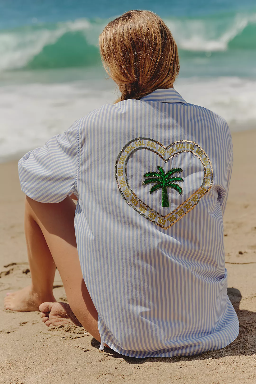 Celandine Graphic Oversized Buttondown Shirt