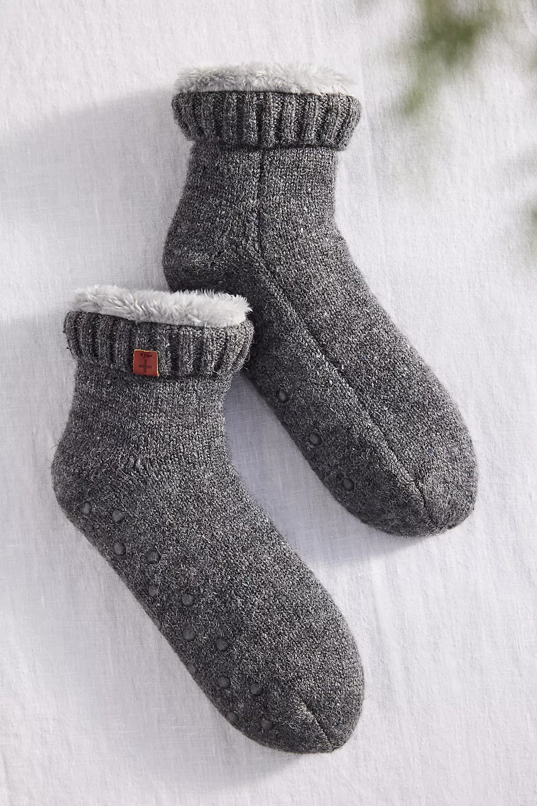 Speckle Faux Fur Lined Bootie Socks