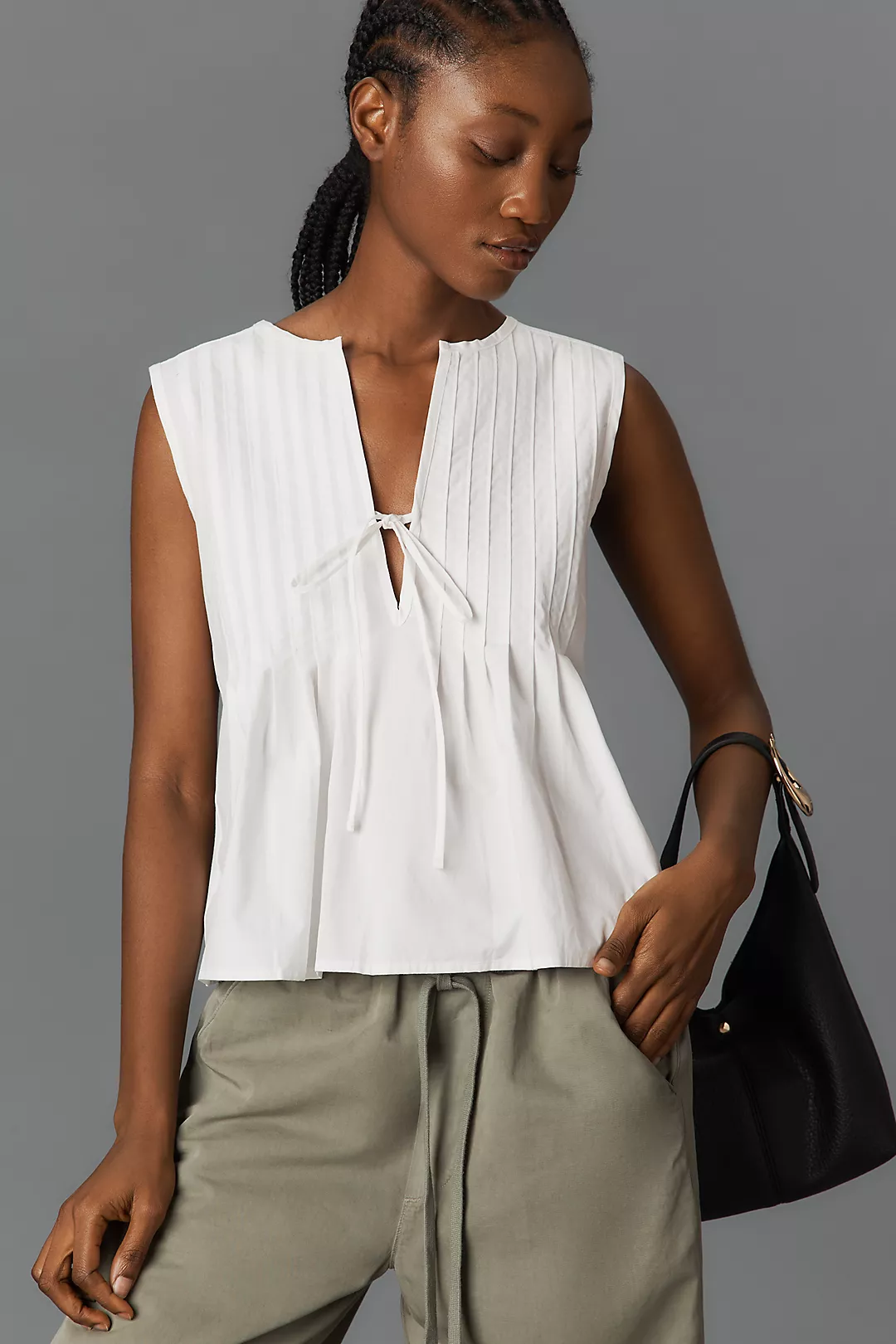 Nation Los Angeles Ali Sleeveless Tie-Front Top