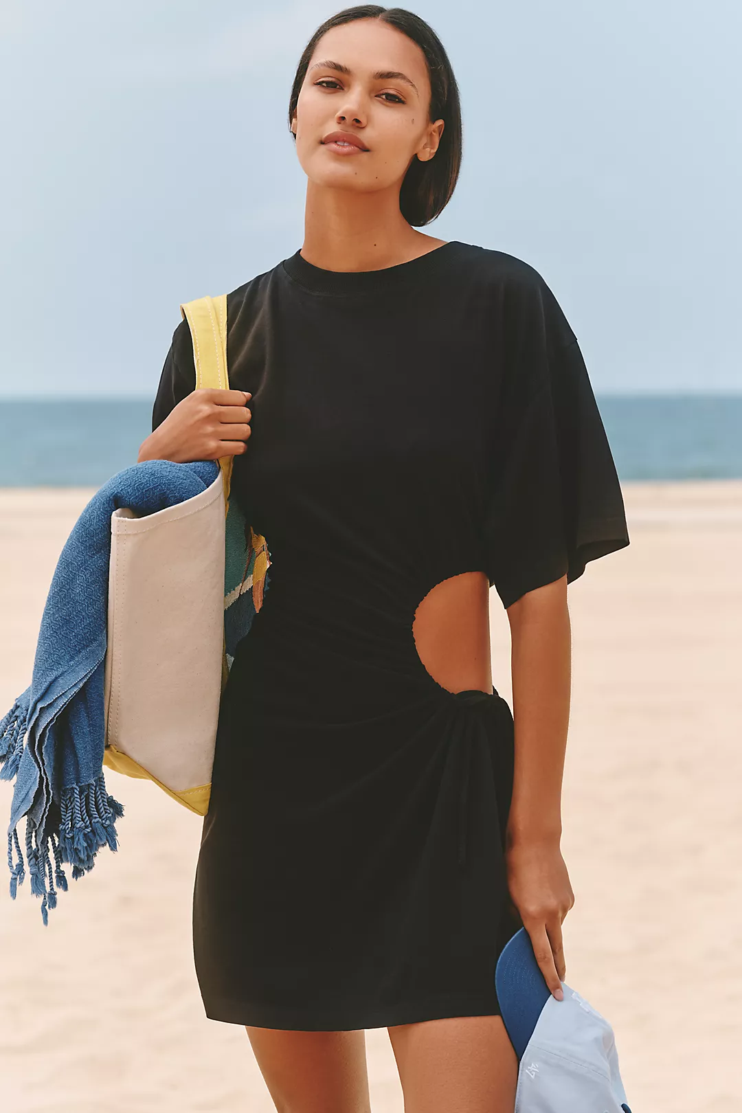 Celandine Short-Sleeve Cutout Fitted Mini Dress