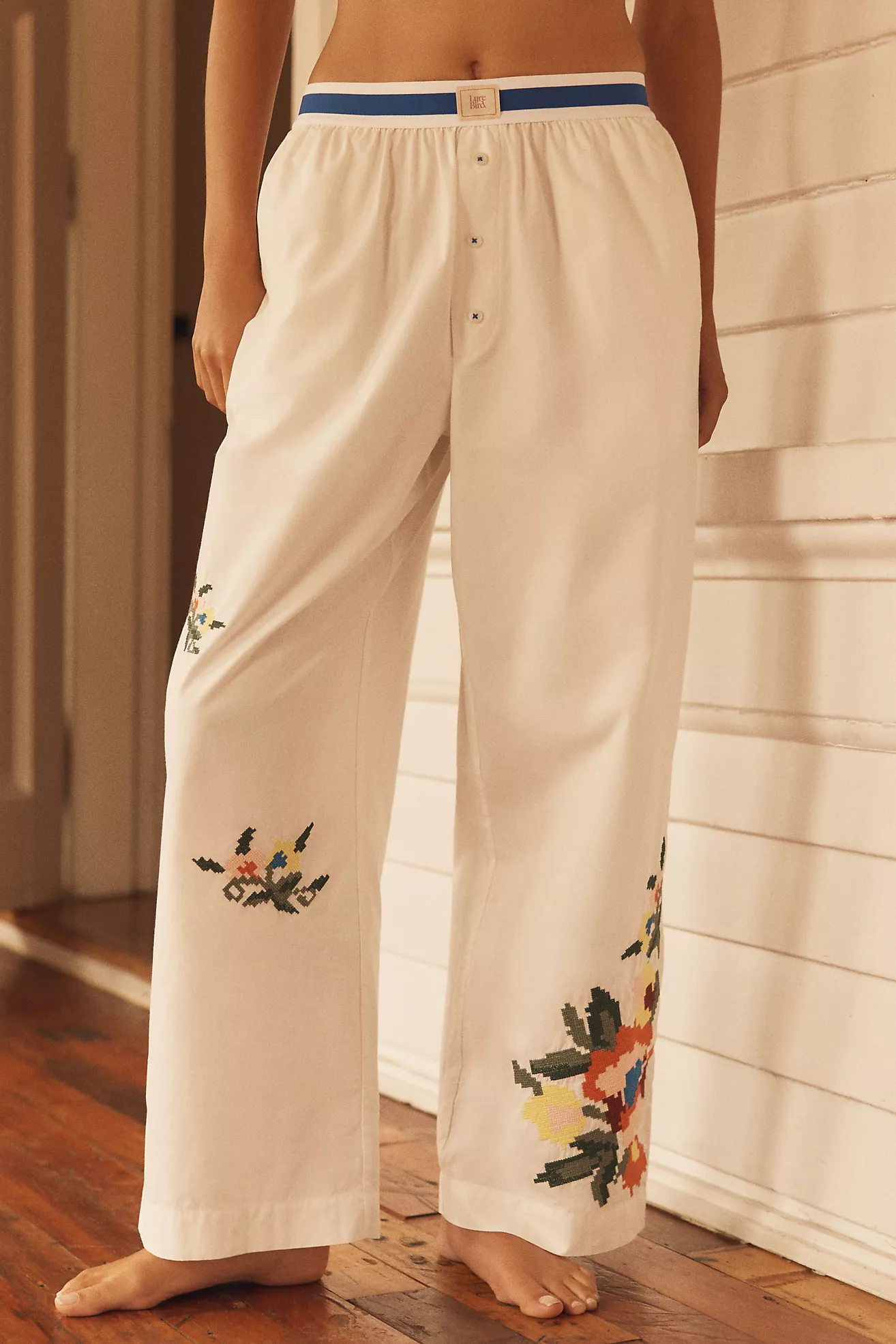 The Wren Embroidered Boxer Pants by LyreBird