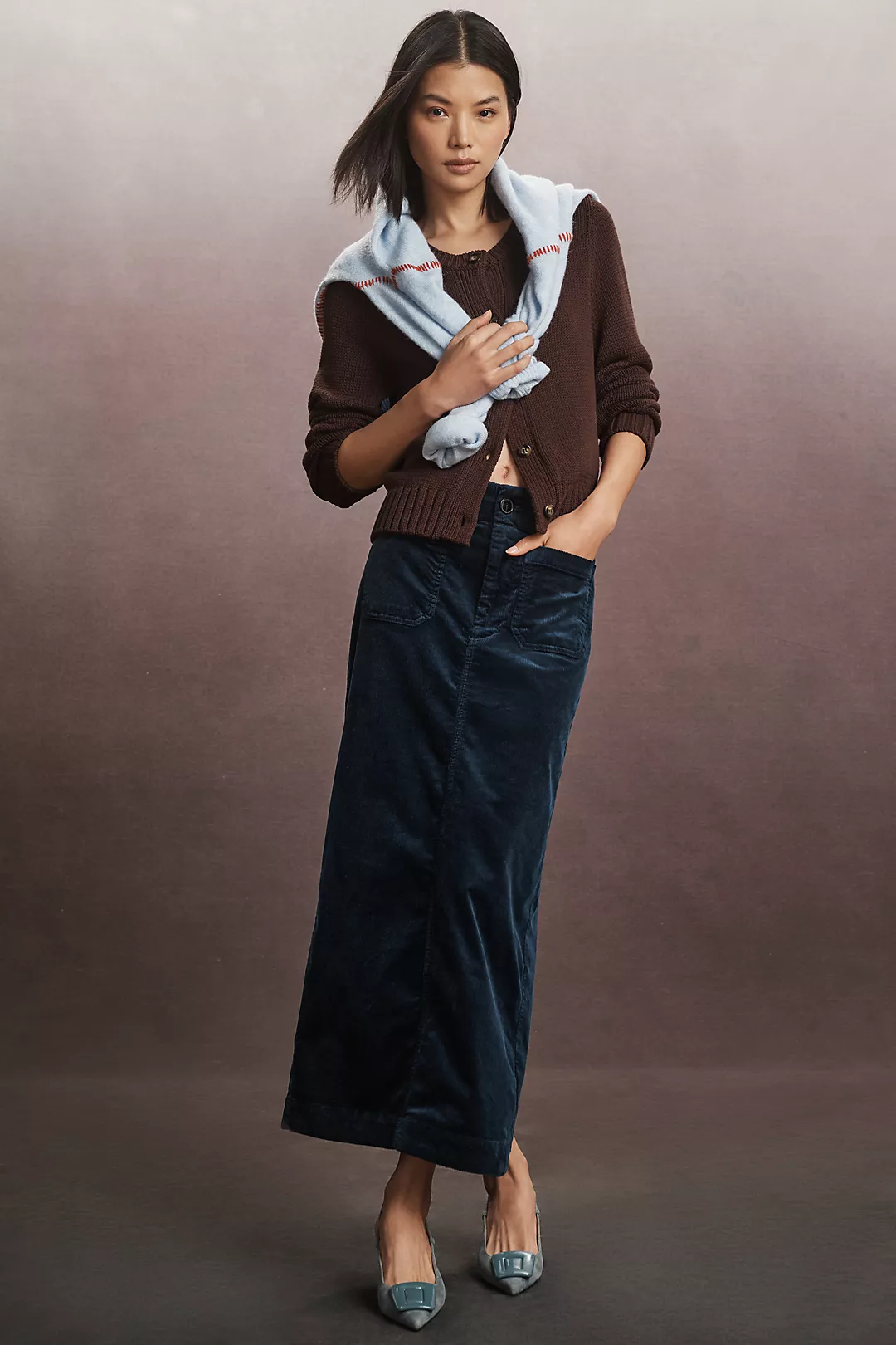 The Colette Corduroy Maxi Skirt by Maeve