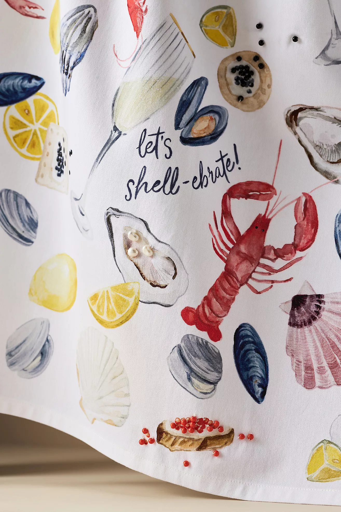 Let's Shellebrate Embroidered Dish Towel