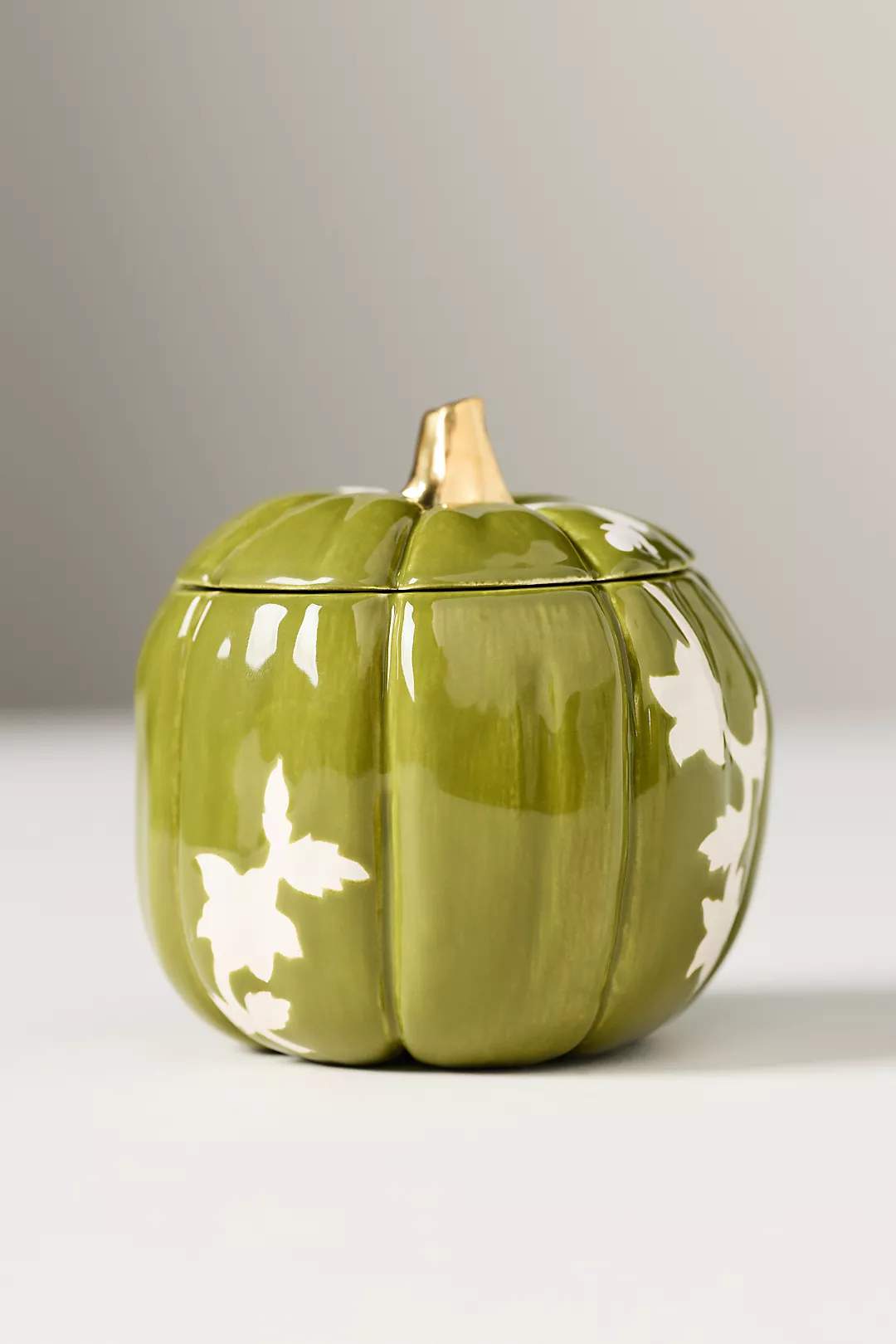 Floral Ceramic Pumpkin Vessel