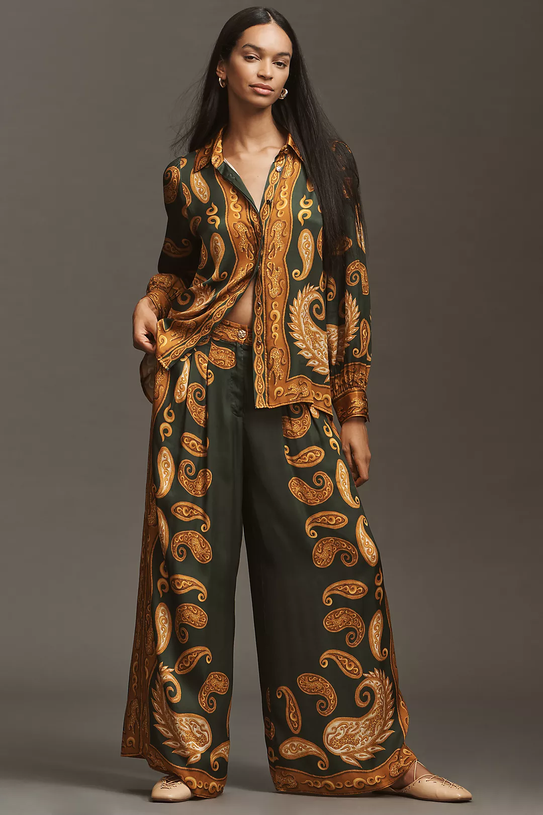 Farm Rio x Anthropologie Printed Wide-Leg Pants