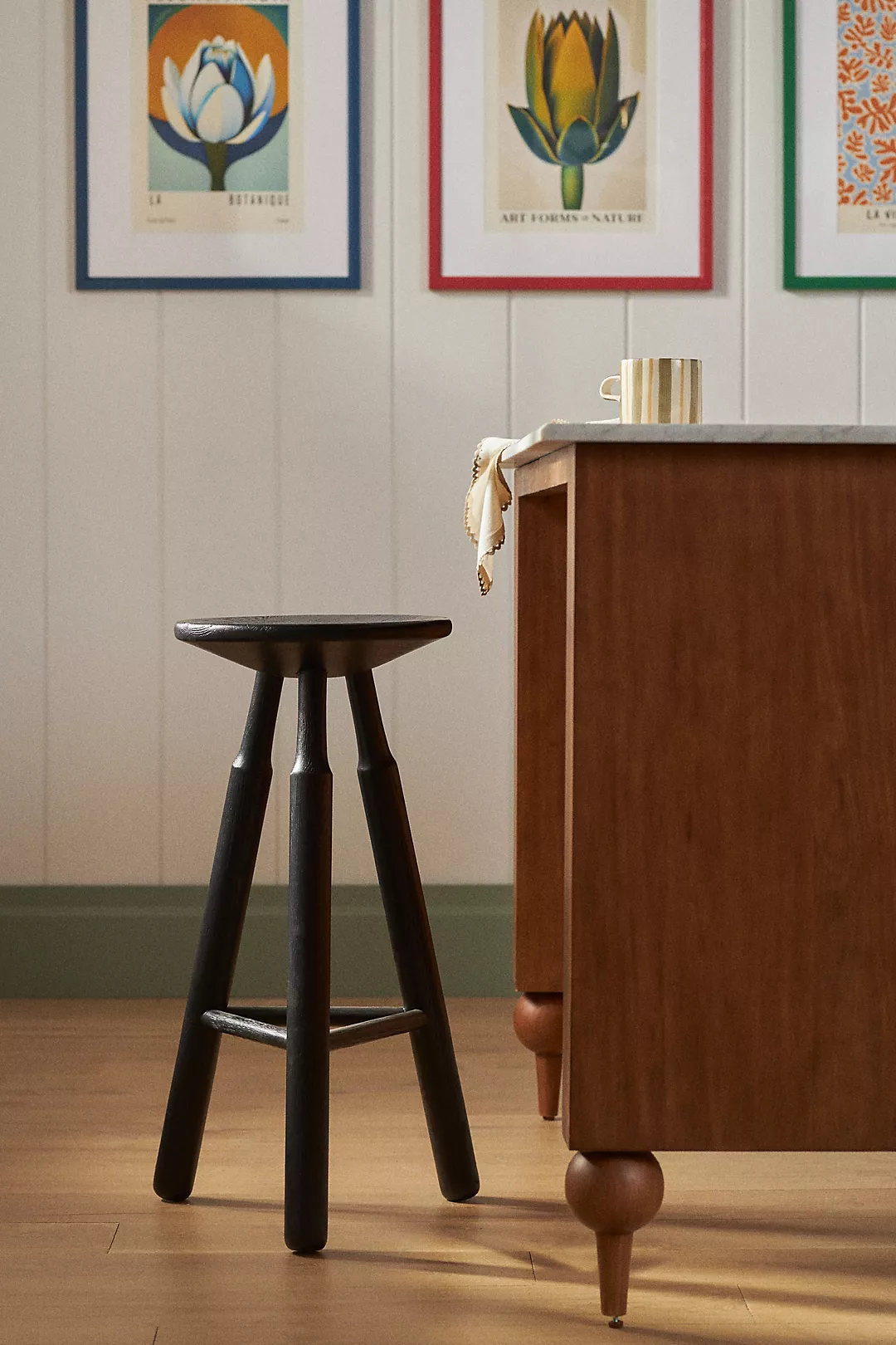 Dowel Oak Wood Bar Stool