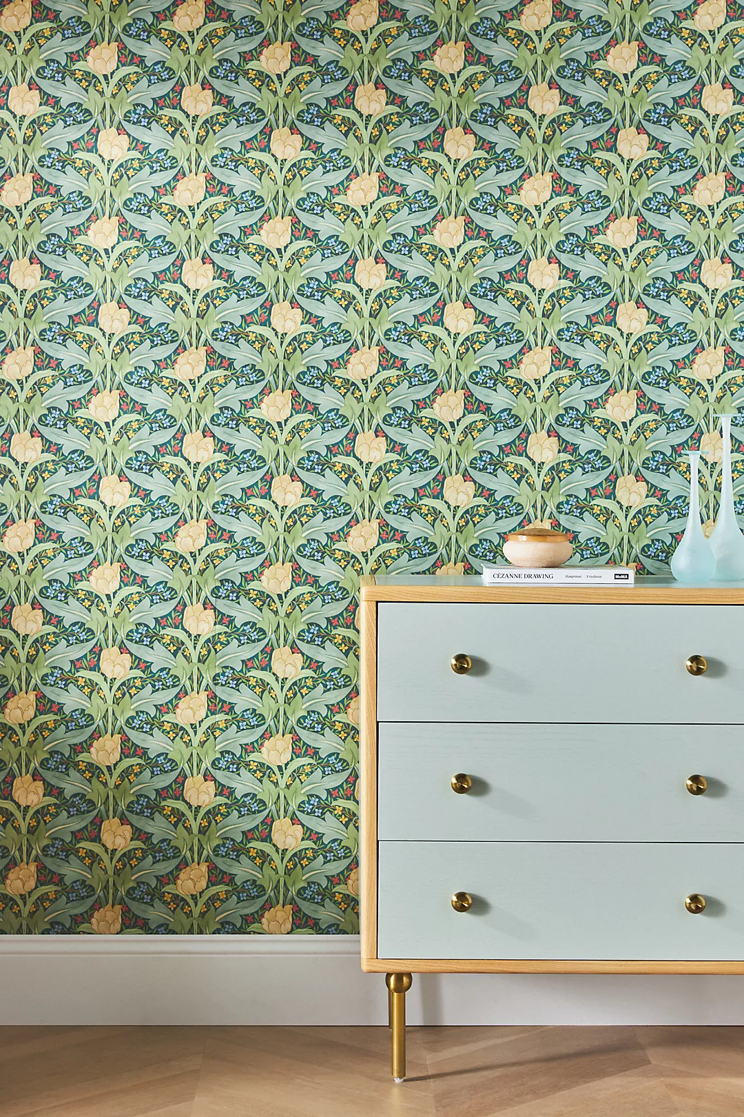 Tulip & Jasmine Floral Wallpaper