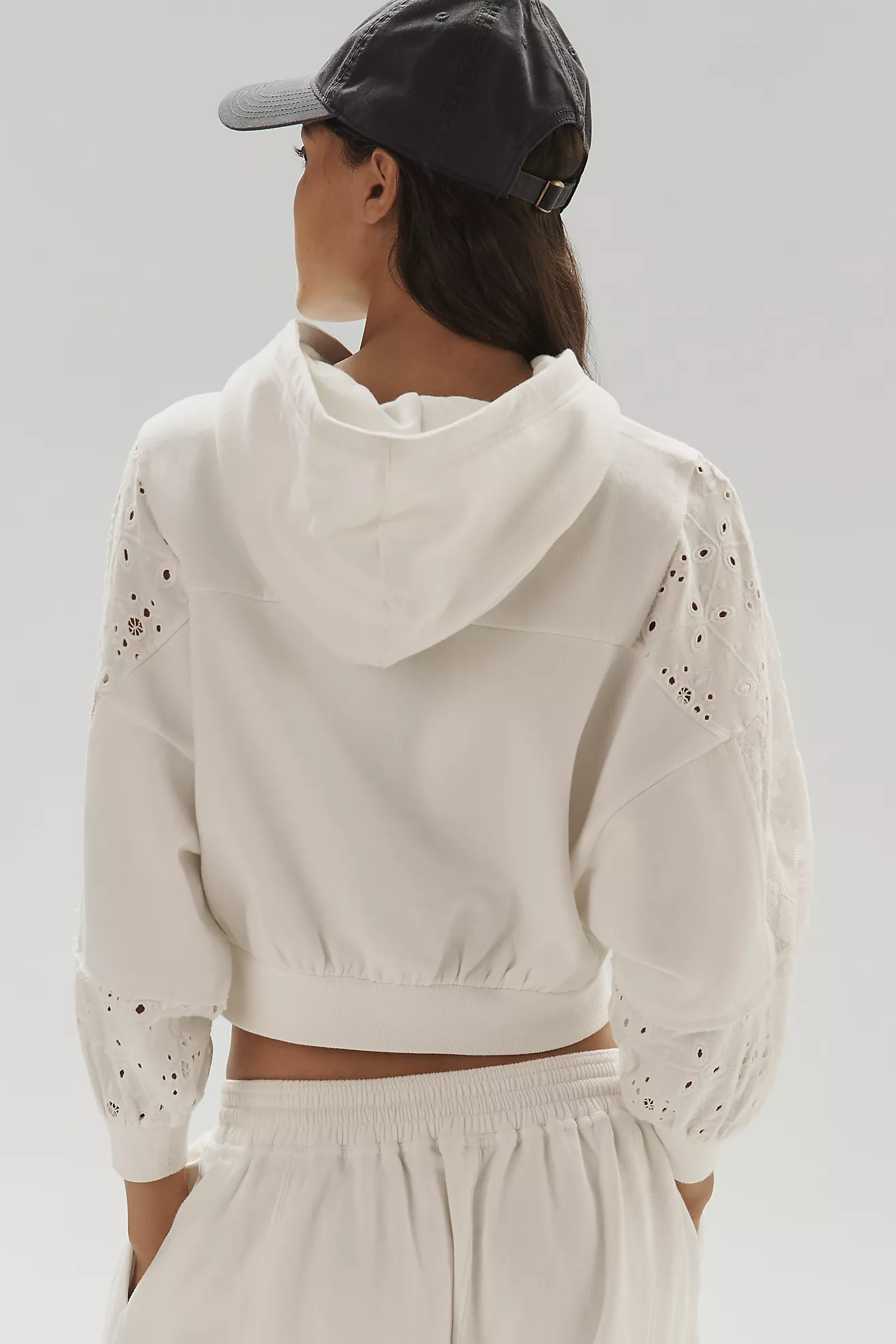 Daily Practice Rhythmic Lace Mesh Hooded Sweatshirt