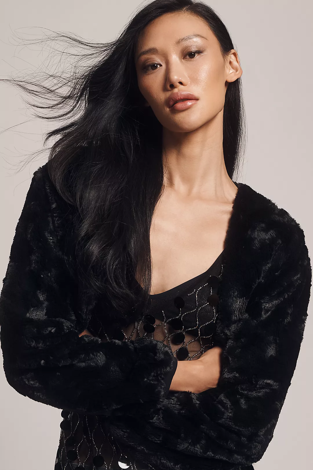 Maeve Faux Fur Shrug