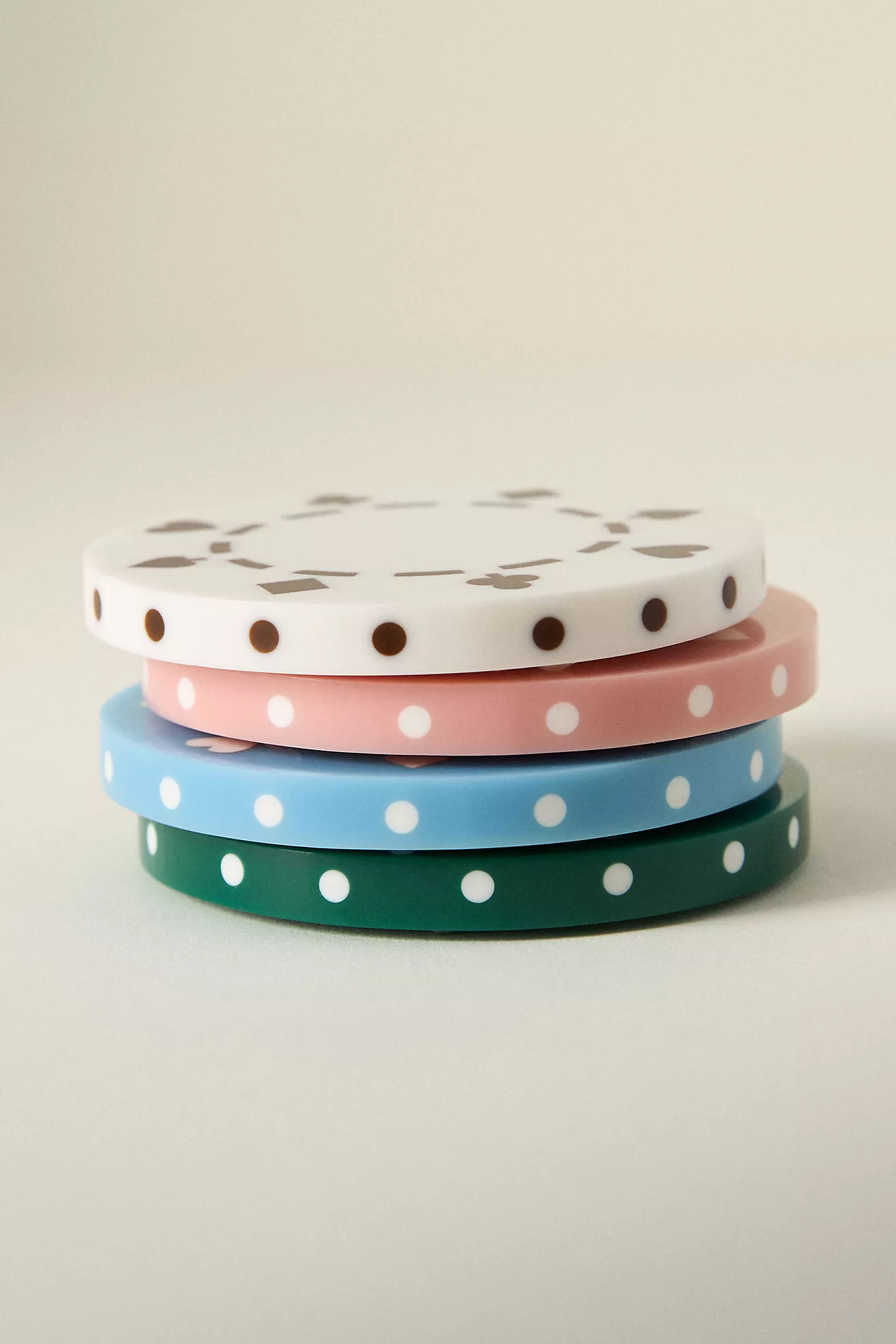 Resin Poker Chip Coasters, Set of 4