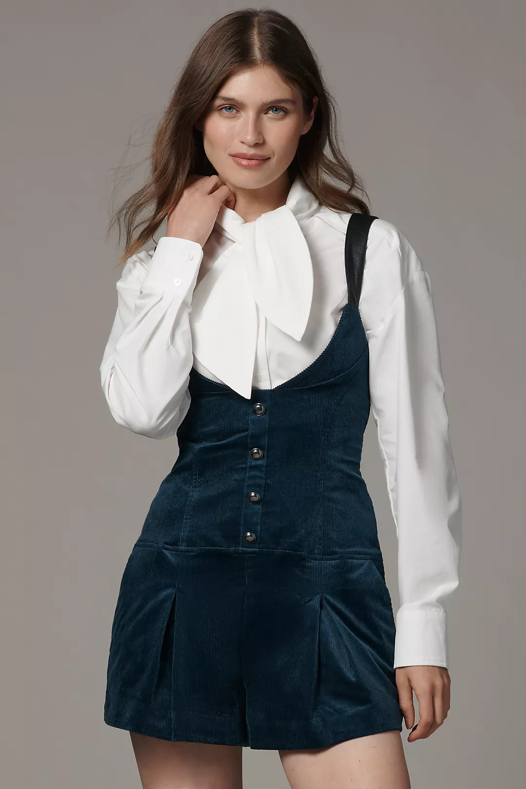 Maeve Long-Sleeve Suspender Twofer Romper