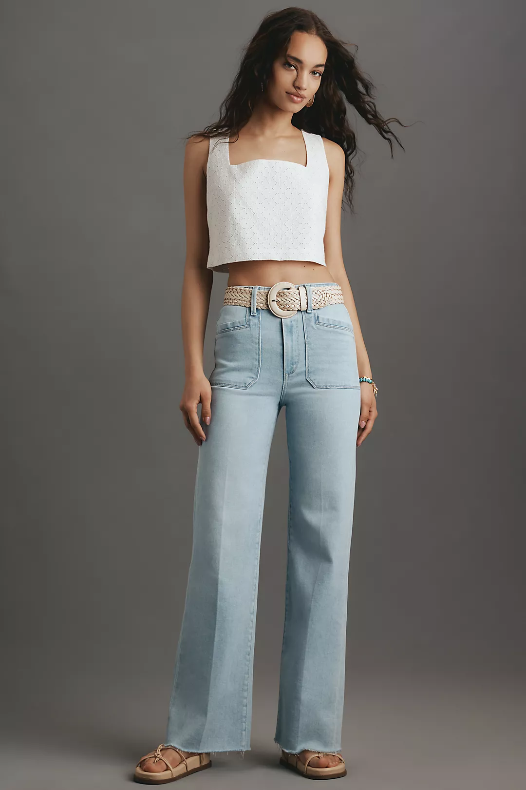 Paige Anessa High-Rise Wide Leg Jeans