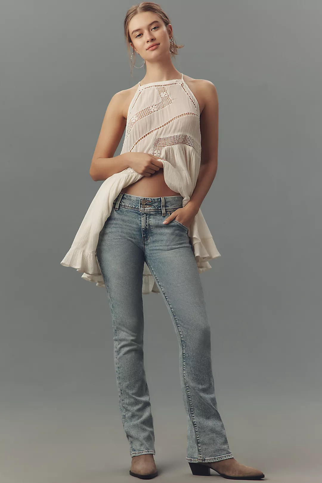 Hudson Petite Beth Mid-Rise Baby Bootcut Jeans