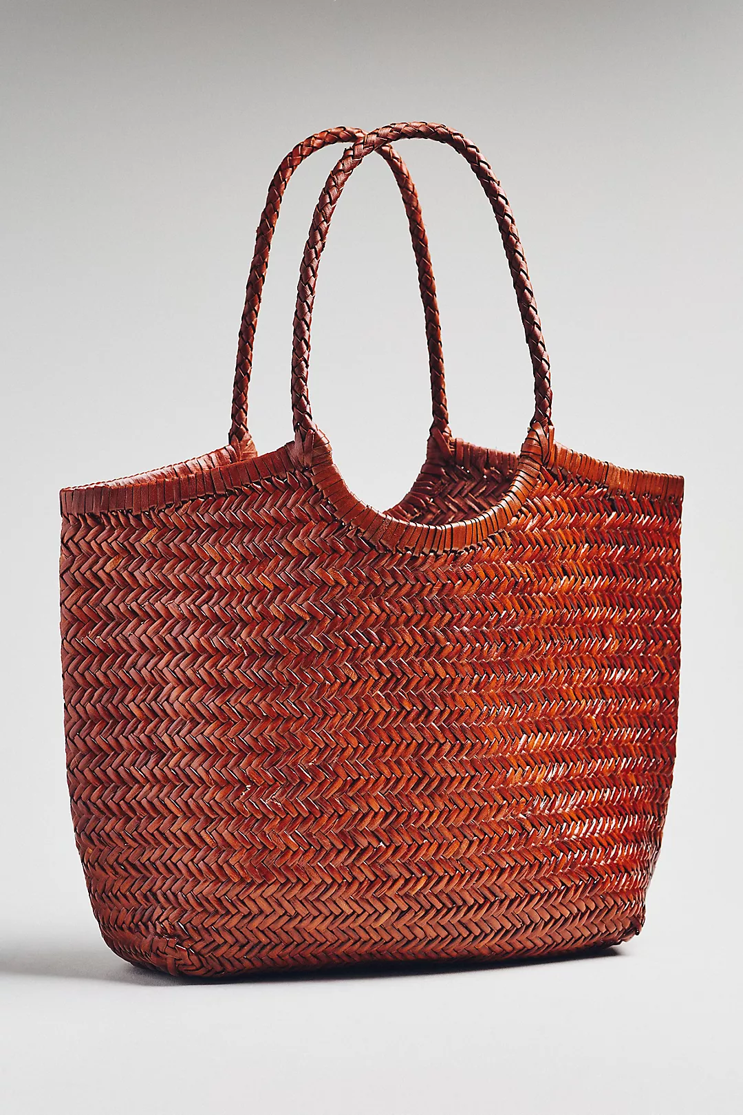 By Anthropologie Woven Leather Tote